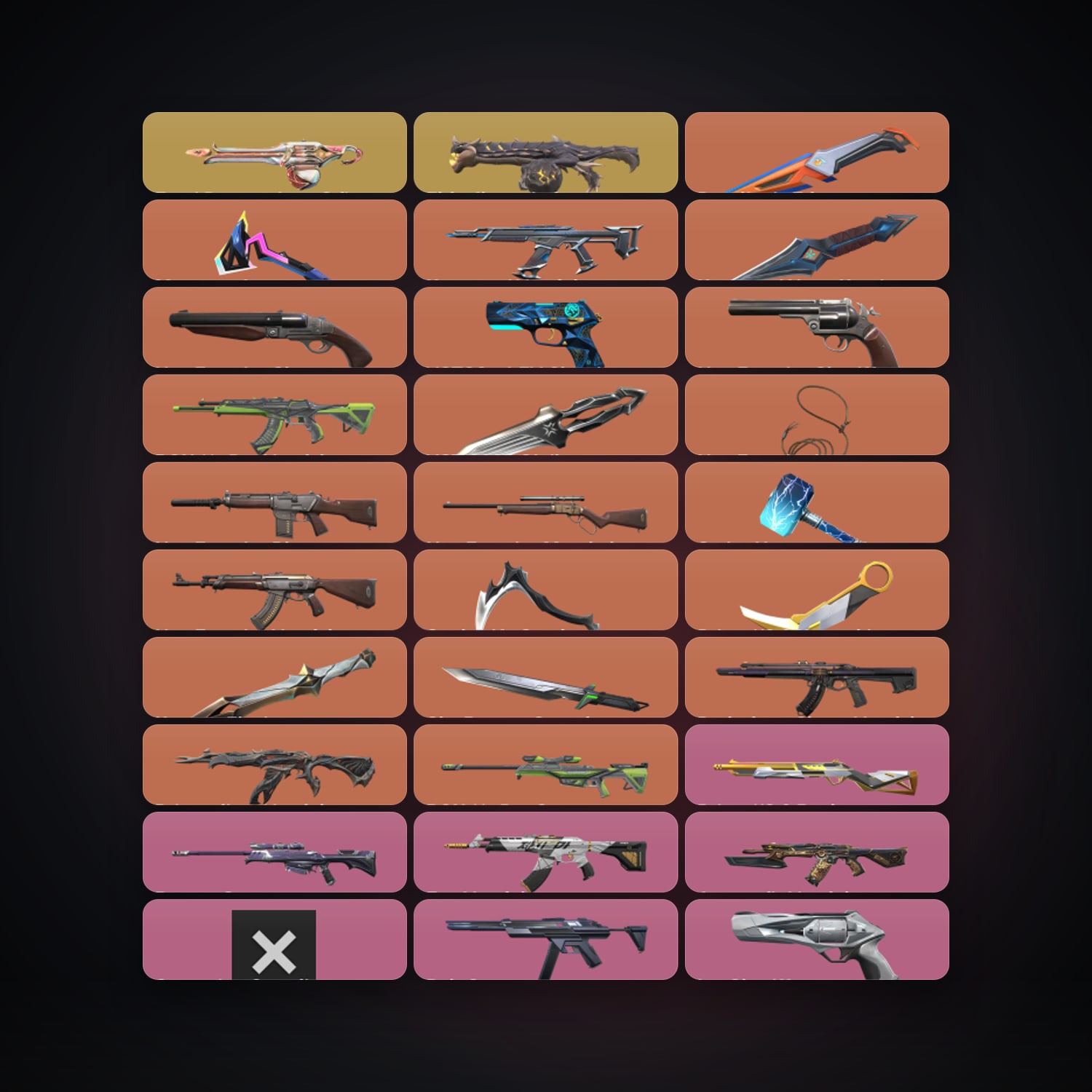 AP Gold 1 locker — 10 knives, 91 skins, lvl 131 — HabibiAccounts