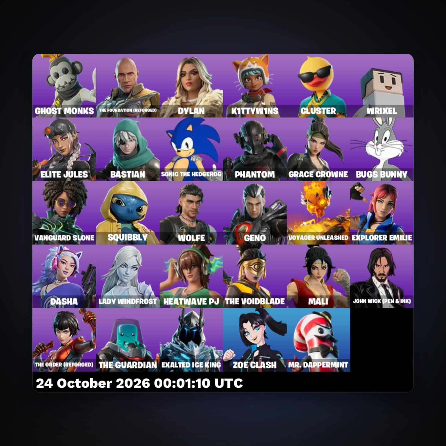 Fortnite account with GHOST Monks & The Foundation (Reforged) — 29 skins — 300 V-Bucks — lvl 435 — HabibiAccounts