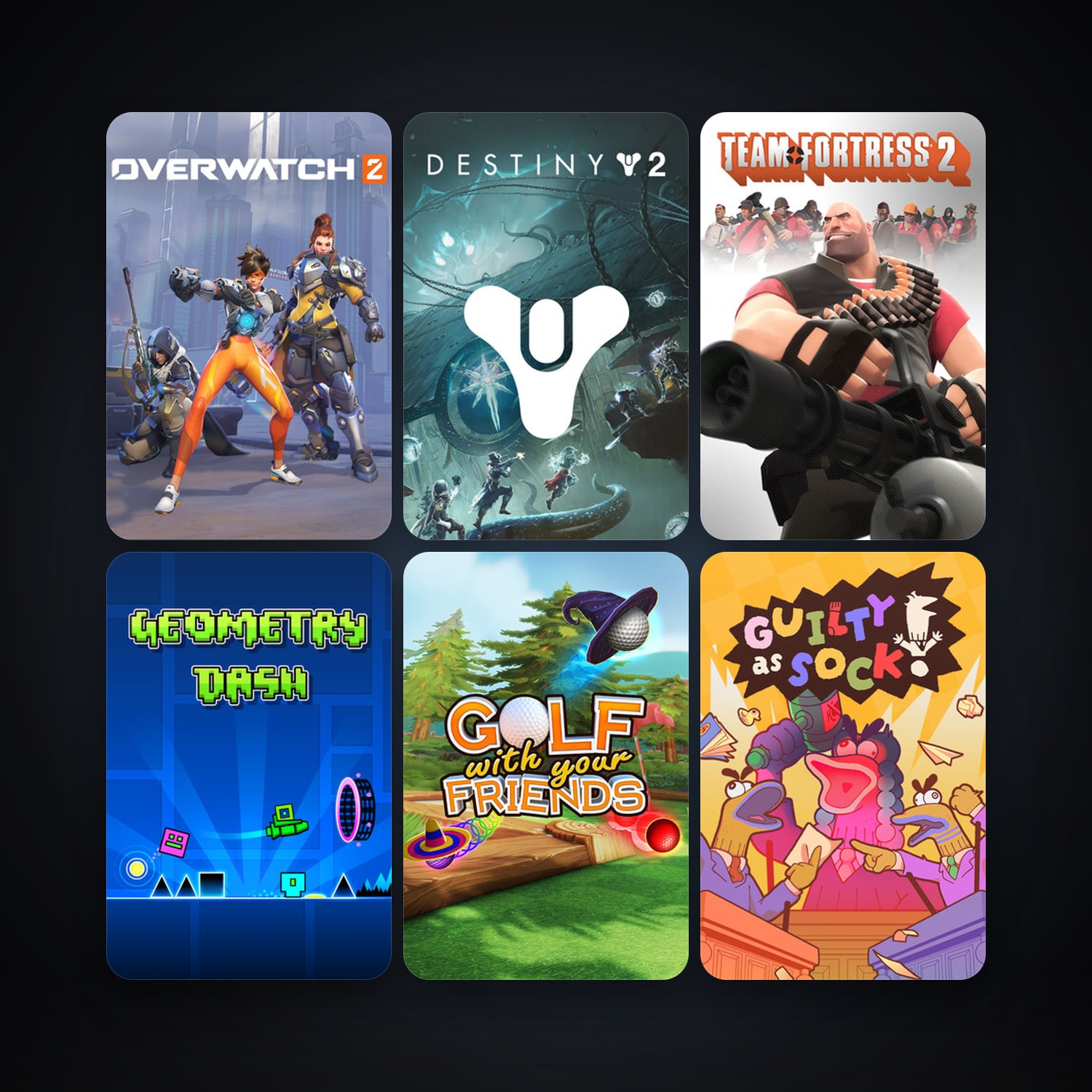 Team Fortress 2 + Geometry Dash, 18 games, clean — HabibiAccounts