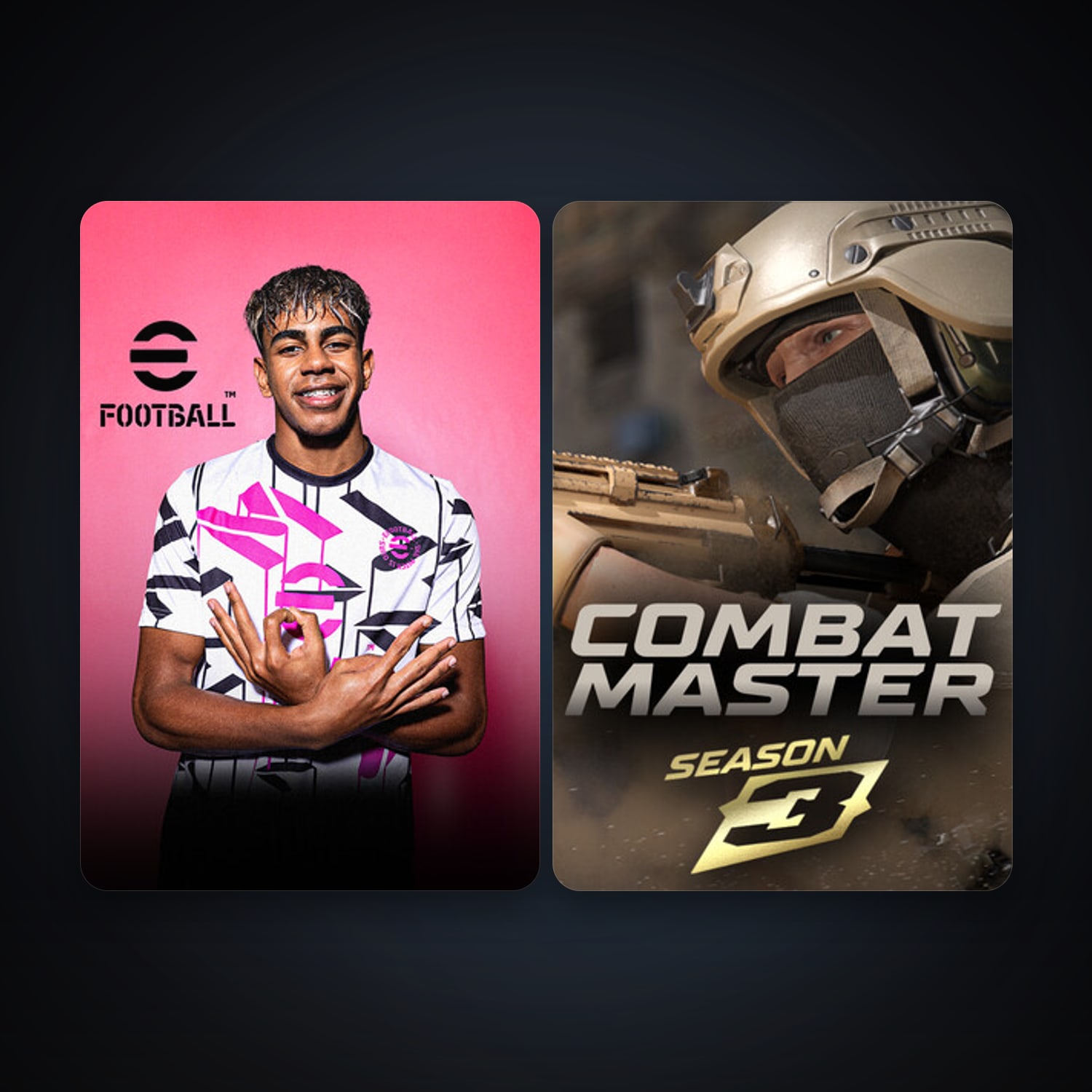 eFootball 2024 + Combat Master: Season 1, 6 games, clean — HabibiAccounts