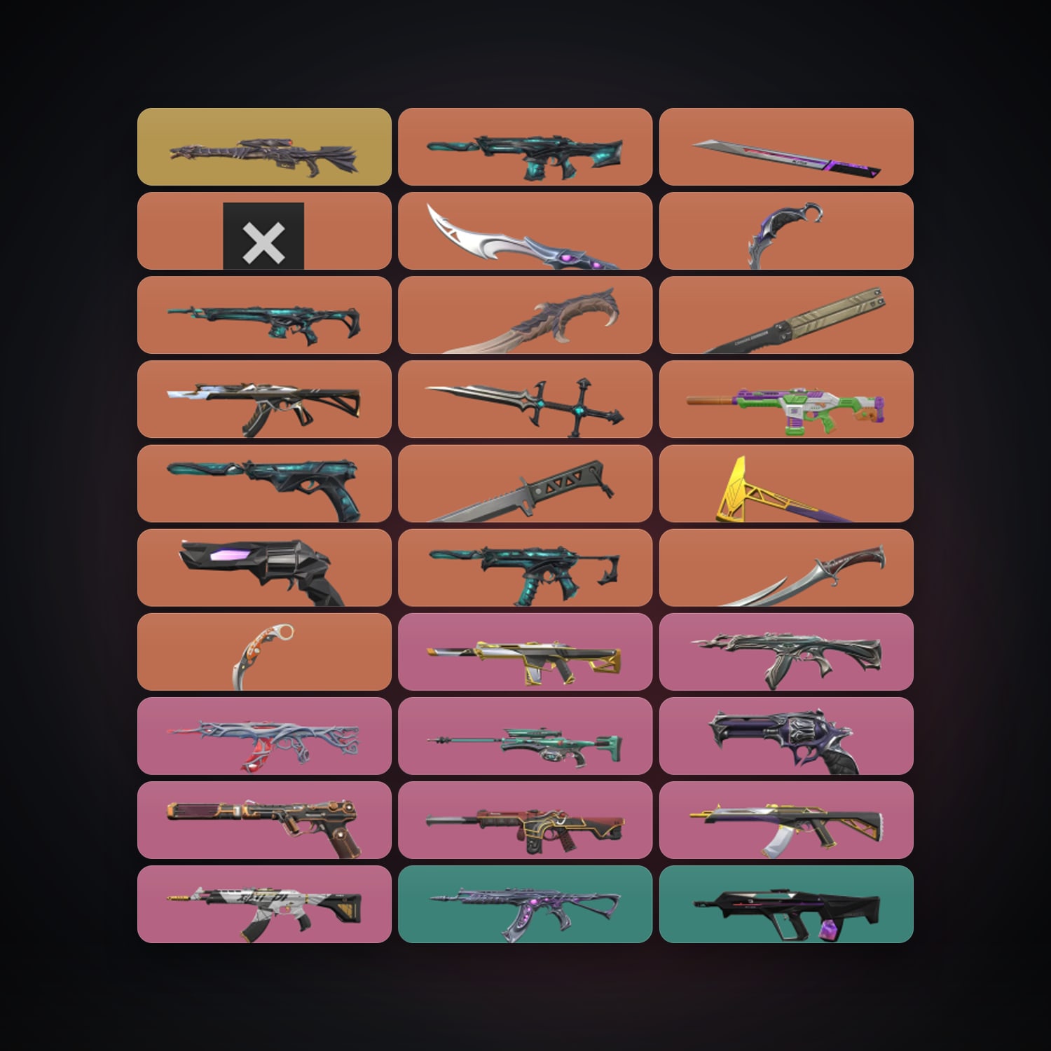 NA Plat 2 locker — 11 knives, 115 skins, lvl 363 — HabibiAccounts