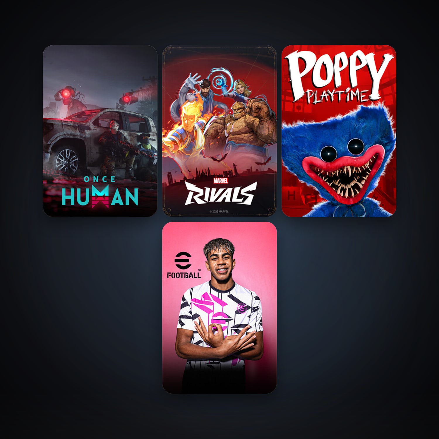 eFootball 2024 + Poppy Playtime, 14 games, clean — HabibiAccounts