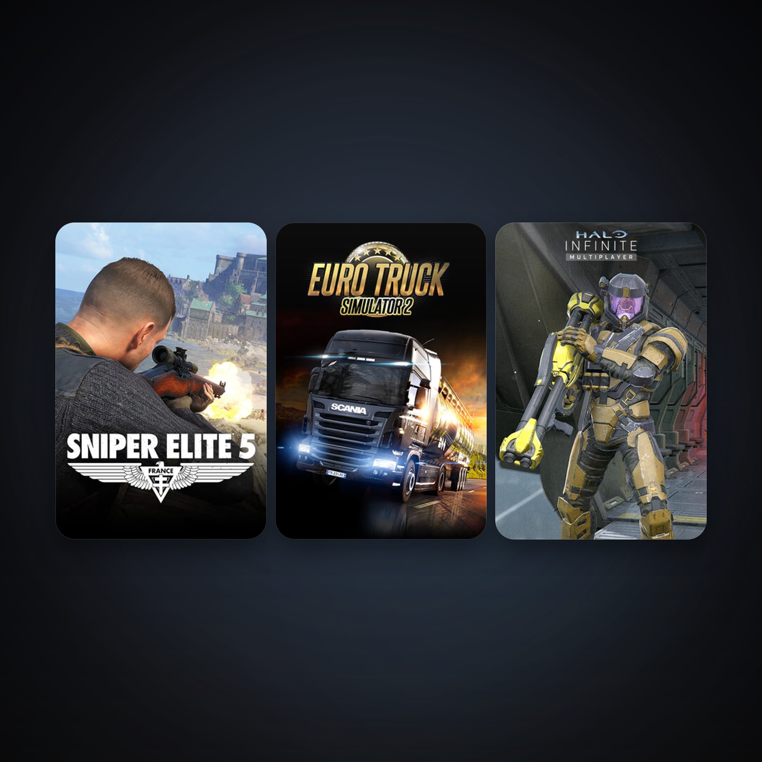Euro Truck Simulator 2 + Sniper Elite 5, 5 games, clean — HabibiAccounts