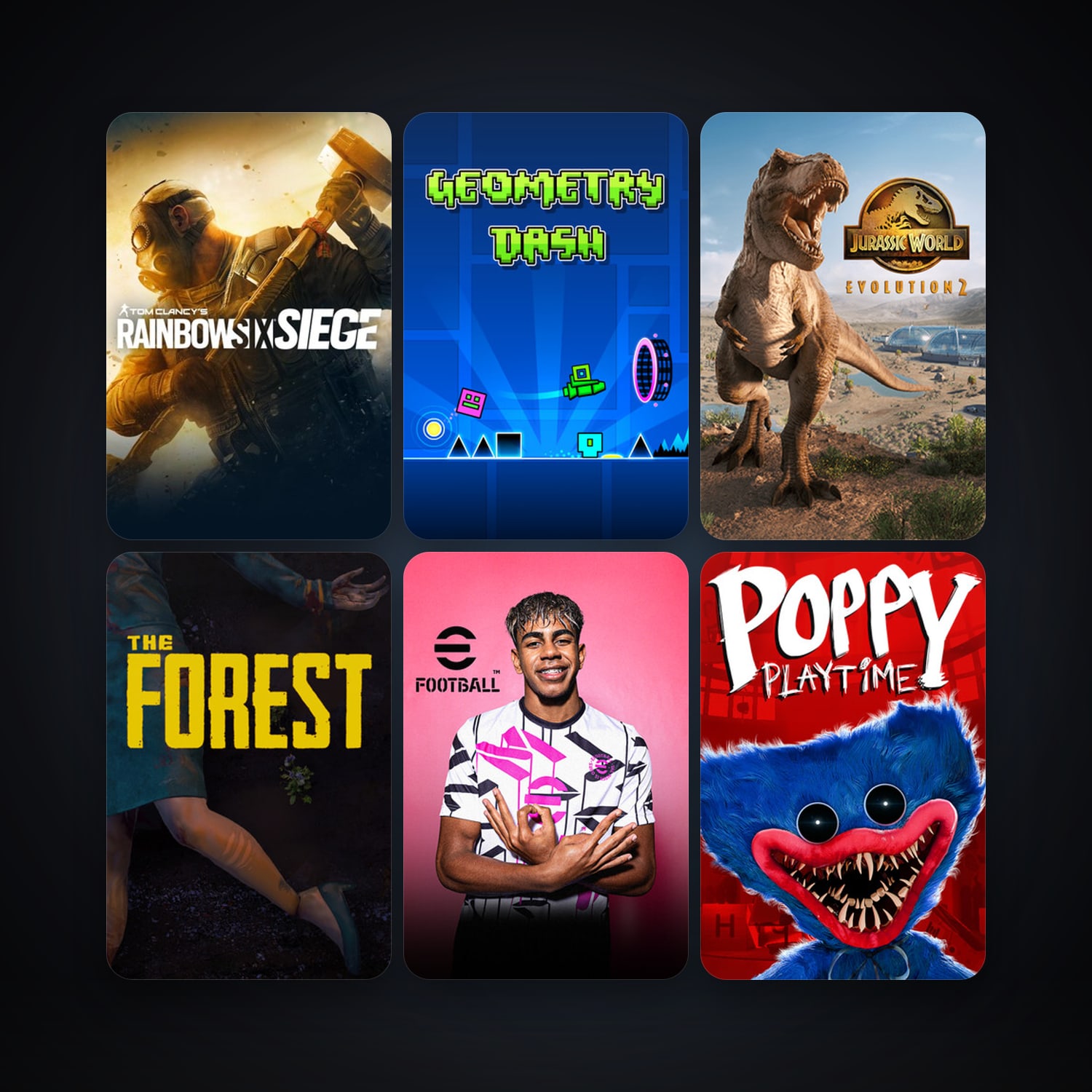 The Forest + Geometry Dash, 12 games, clean — HabibiAccounts