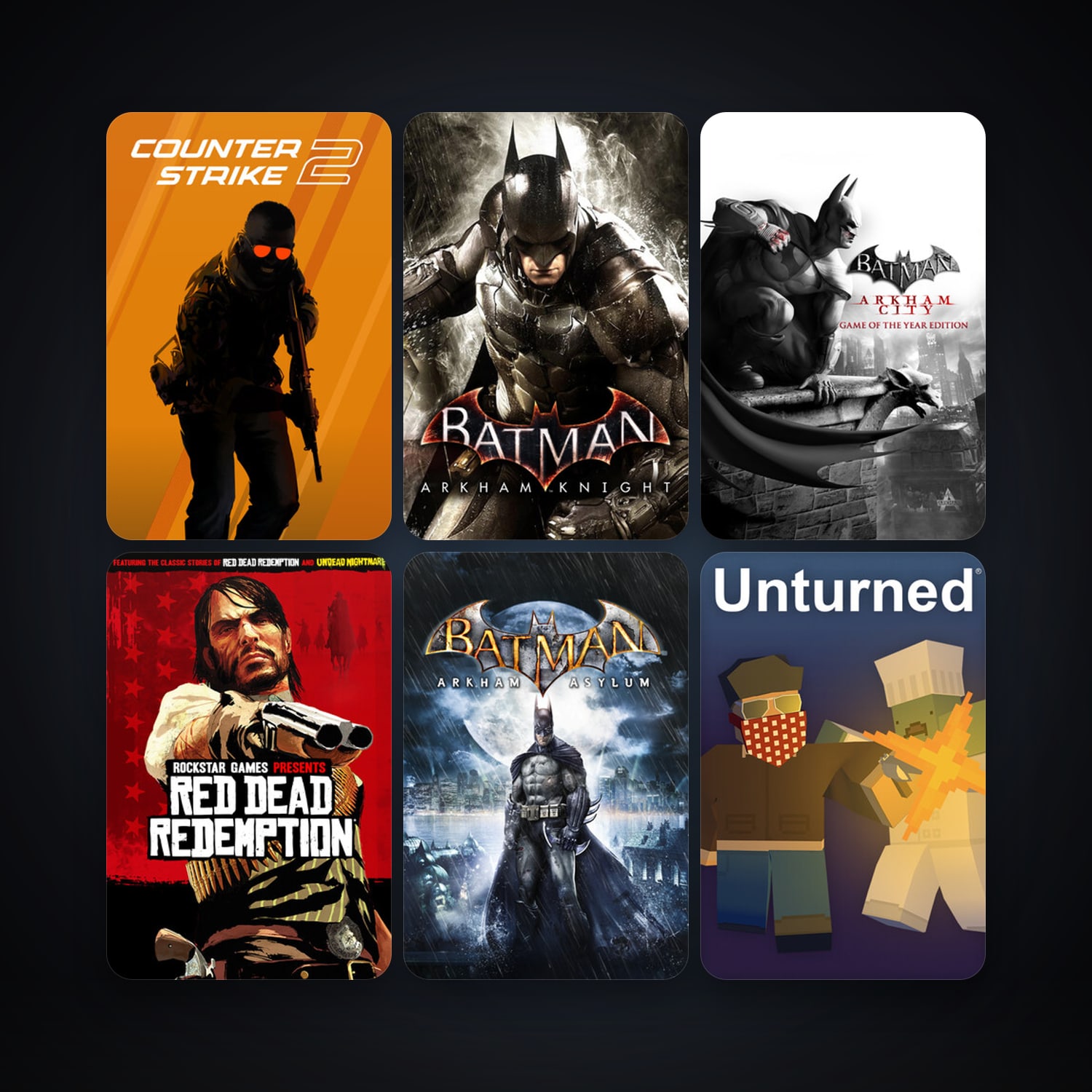 CS2 Prime + Batman: Arkham Asylum Game of the Year Edition, 15 games, clean — HabibiAccounts