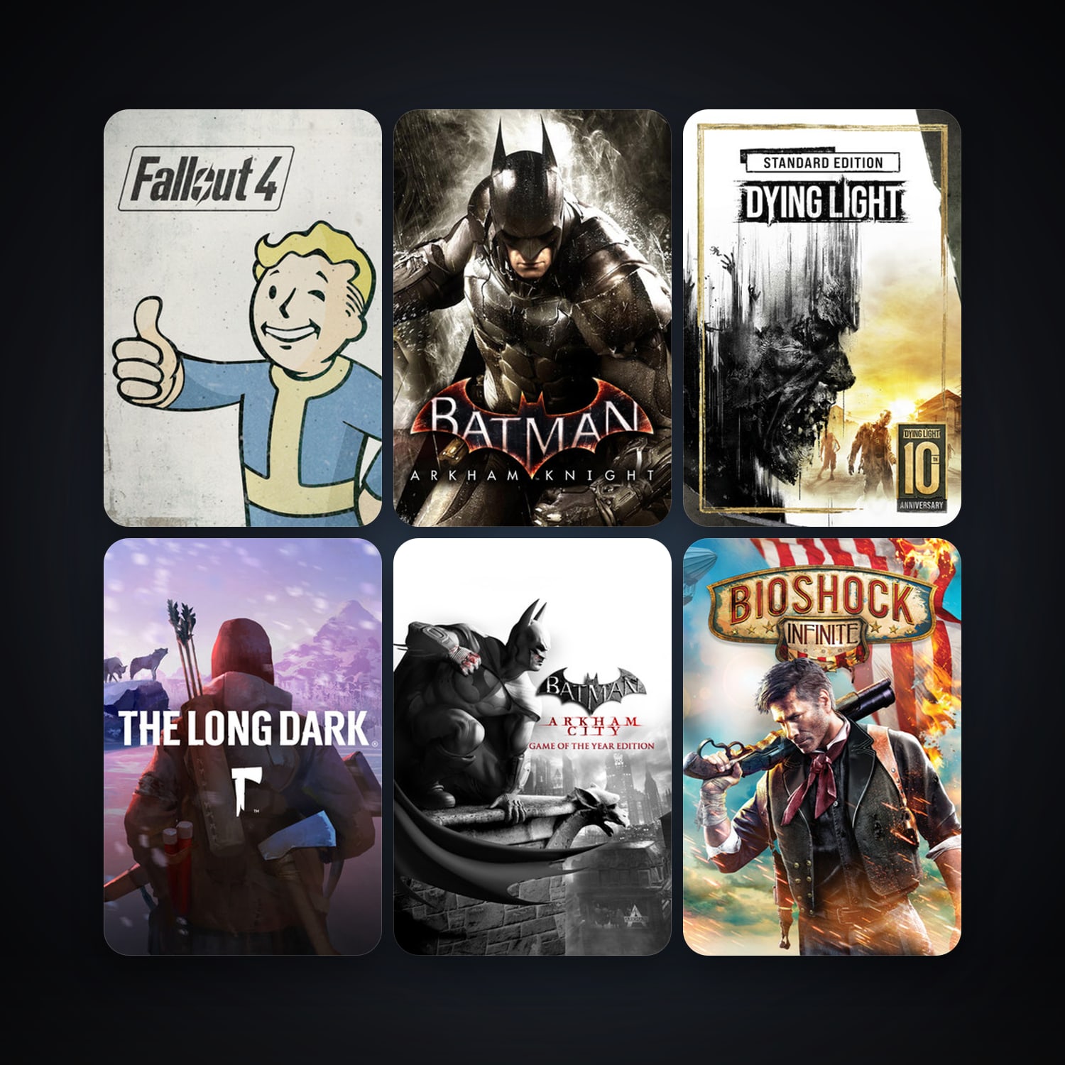 BioShock Infinite + Batman: Arkham Asylum Game of the Year Edition, 56 games, Steam 10, clean — HabibiAccounts