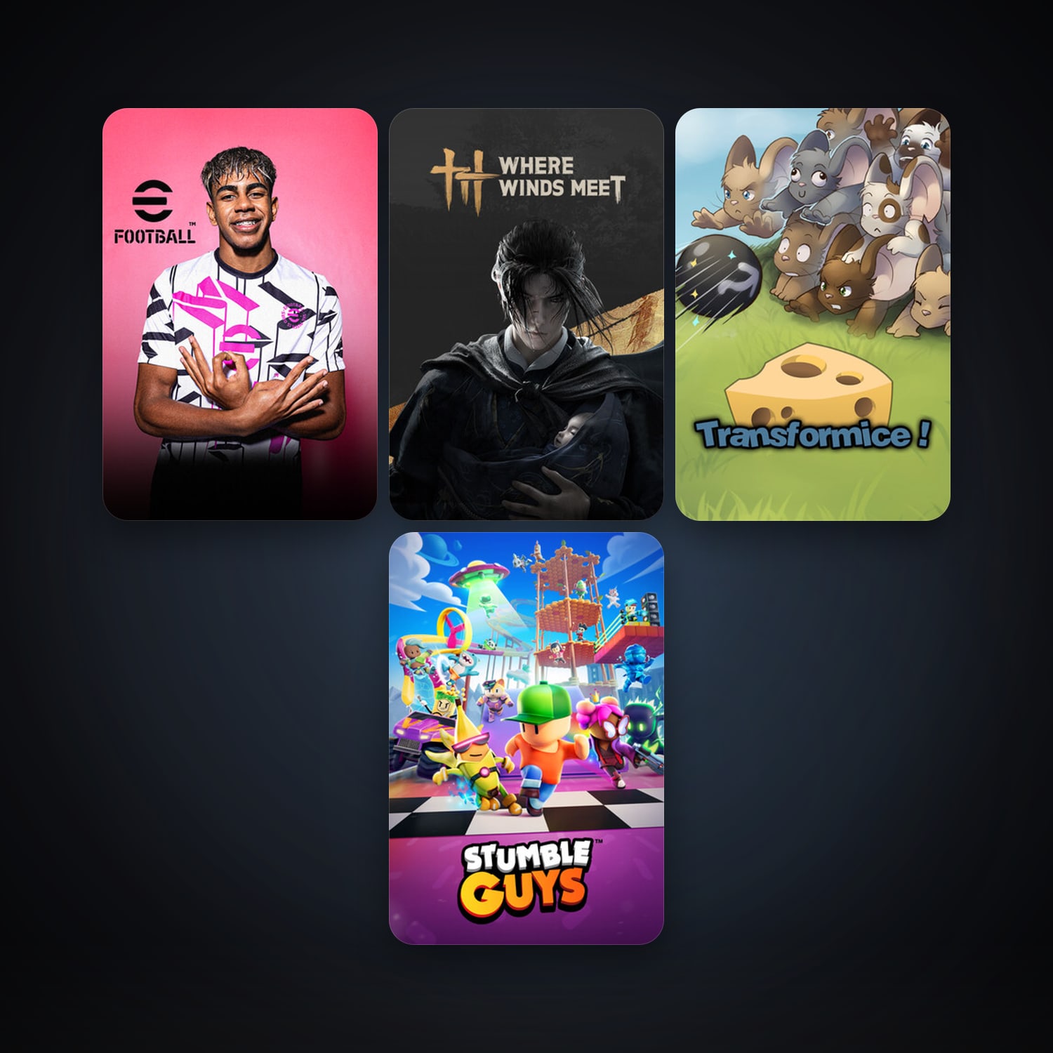 Transformice + eFootball 2024, 6 games, clean — HabibiAccounts