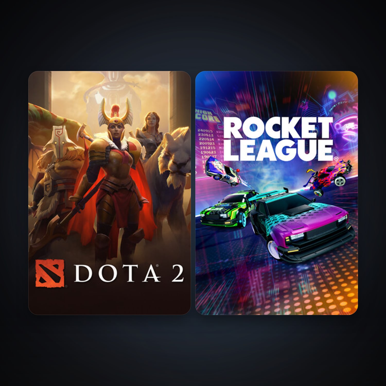 Dota 2 + Rocket League, 2 games, clean — HabibiAccounts