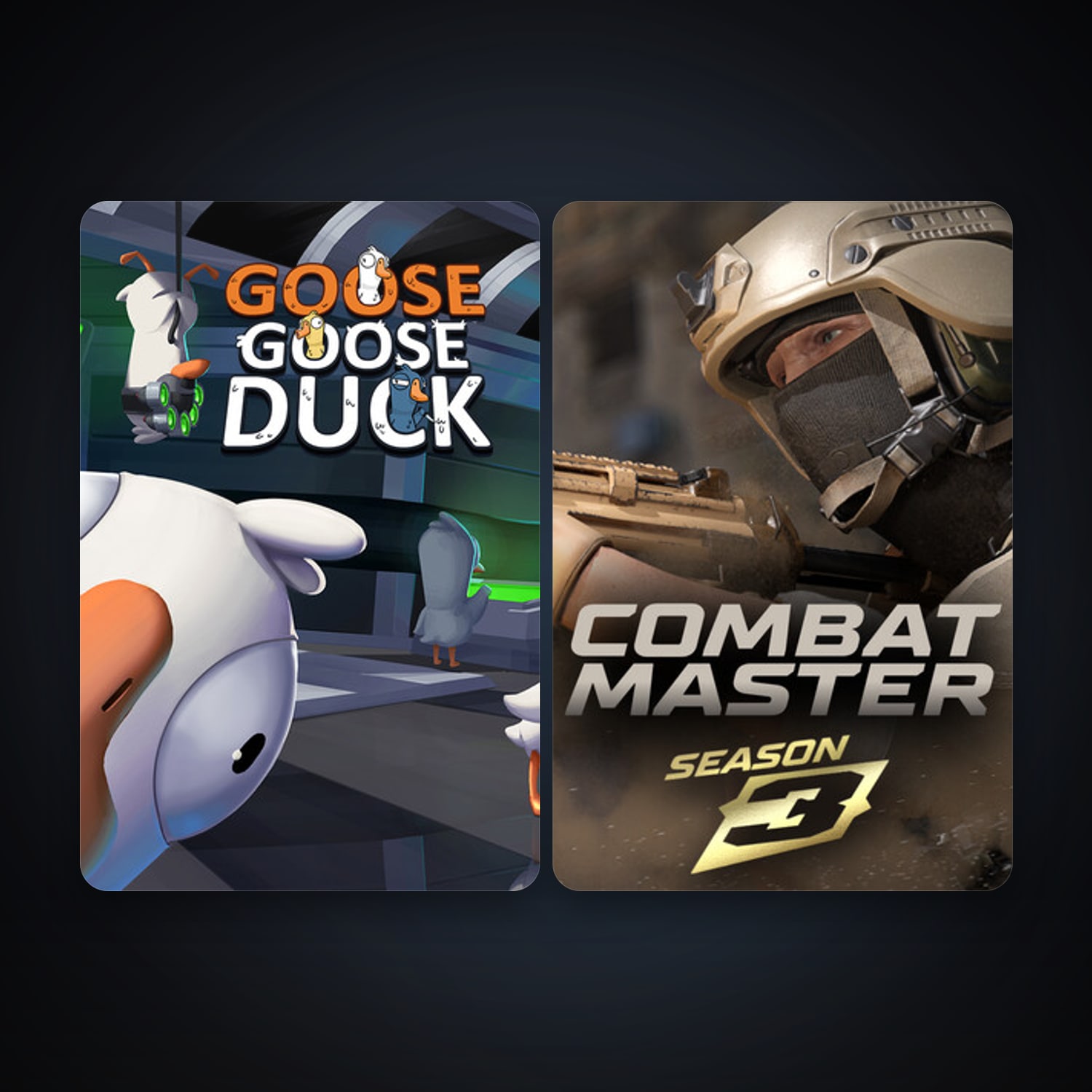 Goose Goose Duck + Combat Master: Season 1, 2 games, clean — HabibiAccounts