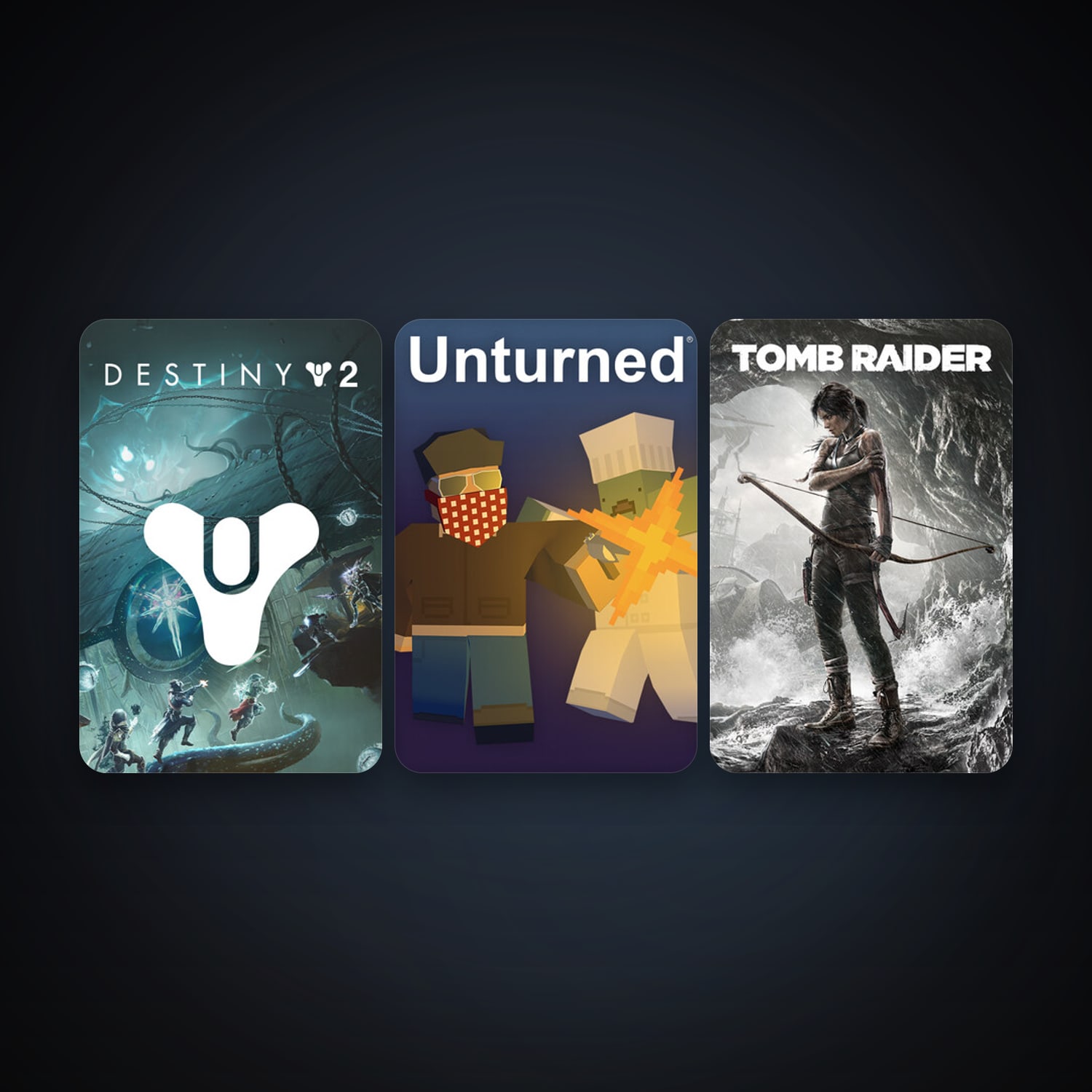 Tomb Raider + Unturned, 5 games, clean — HabibiAccounts