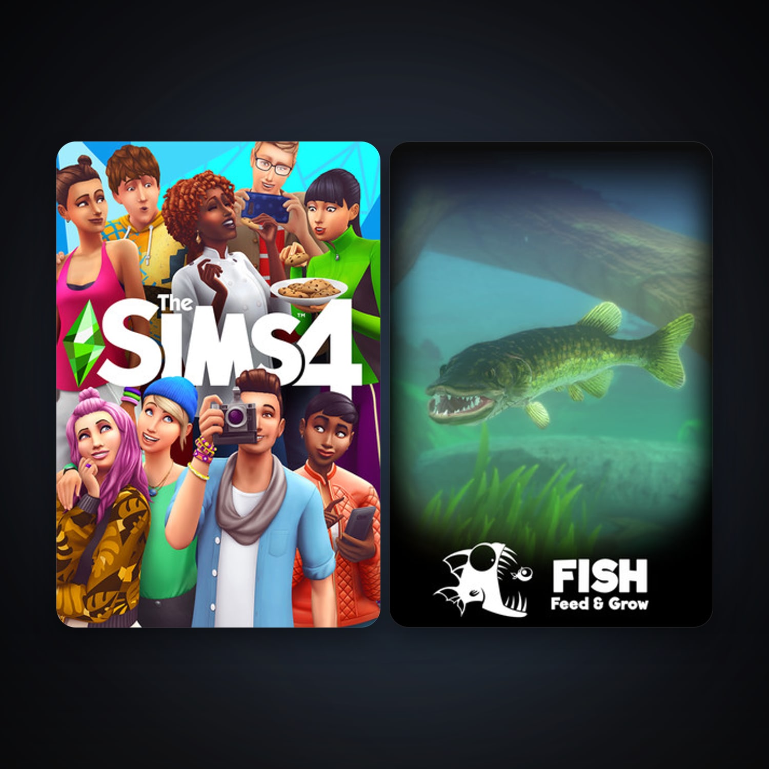 Feed and Grow: Fish + The Sims 4, 8 games, clean — HabibiAccounts