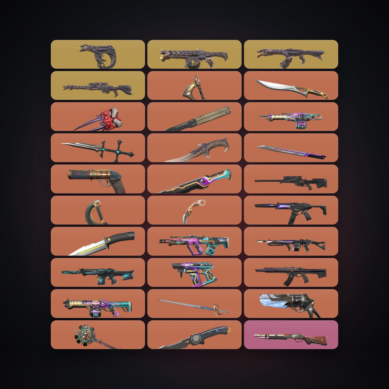 NA Silver 1 locker — 14 knives, 162 skins, lvl 182 — HabibiAccounts