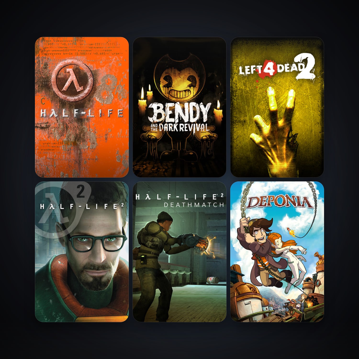 Half-Life + Half-Life 2, 77 games, clean — HabibiAccounts