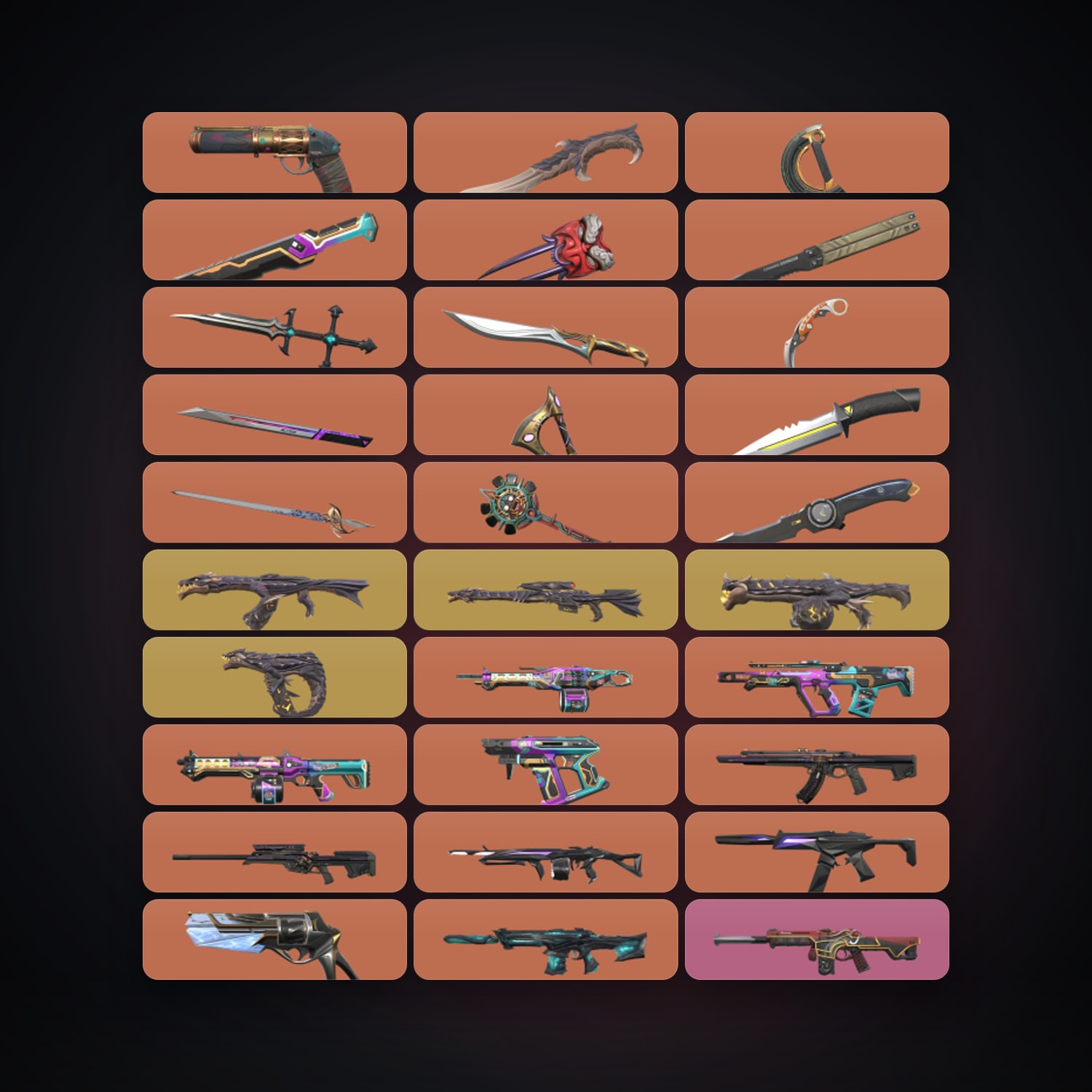 NA Silver 1 locker — 14 knives, 162 skins, lvl 182 — HabibiAccounts