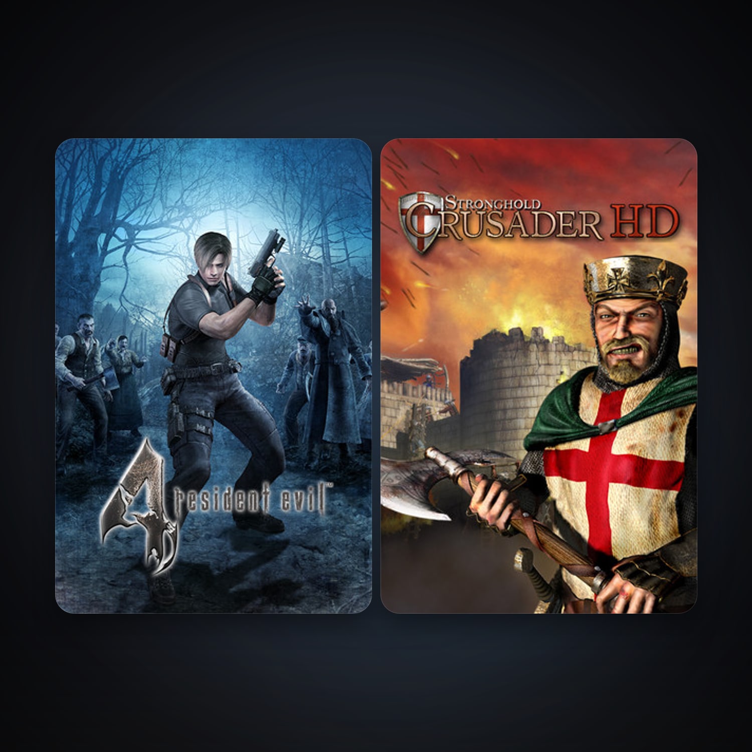 Stronghold Crusader HD + resident evil 4 (2005), 6 games, clean — HabibiAccounts