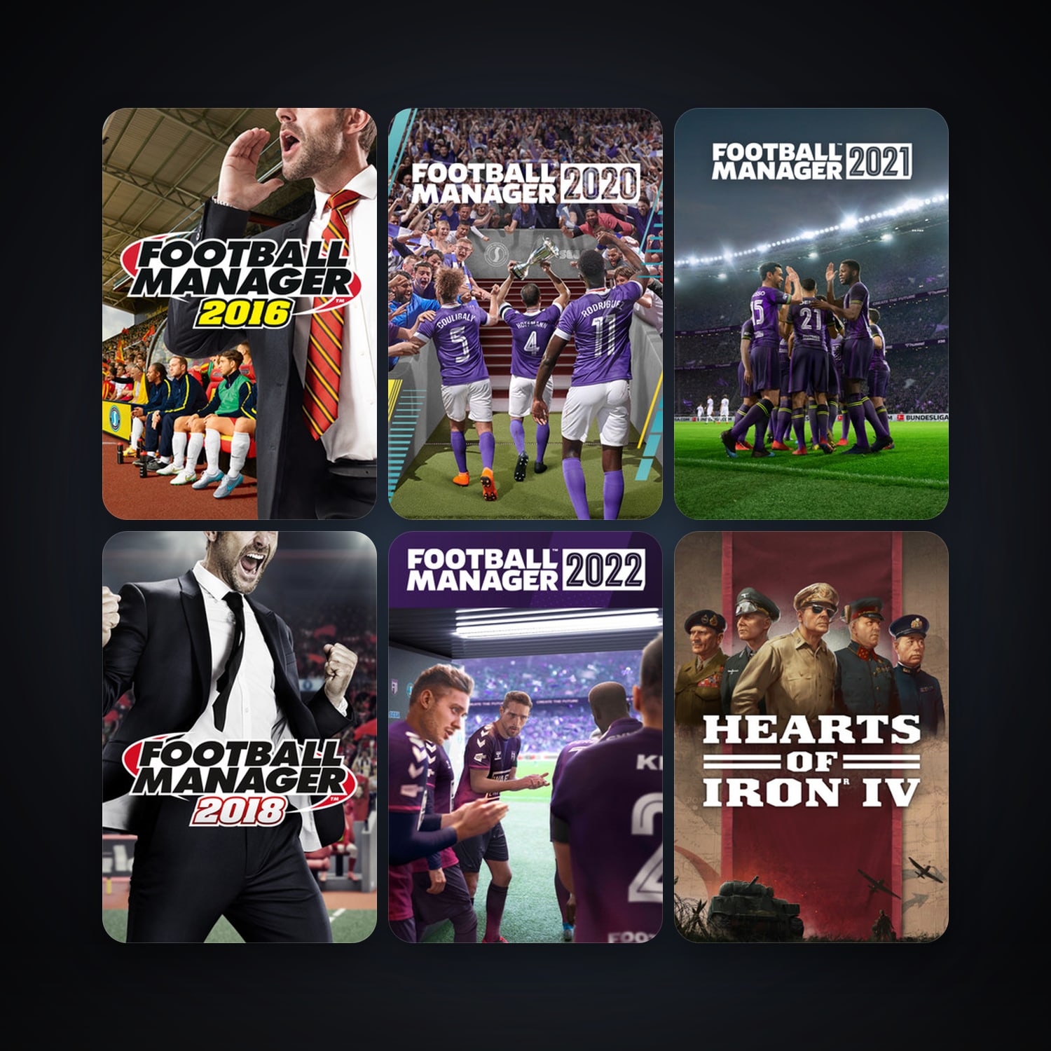 Football Manager 2016 + Hearts of Iron IV, 12 games, clean — HabibiAccounts
