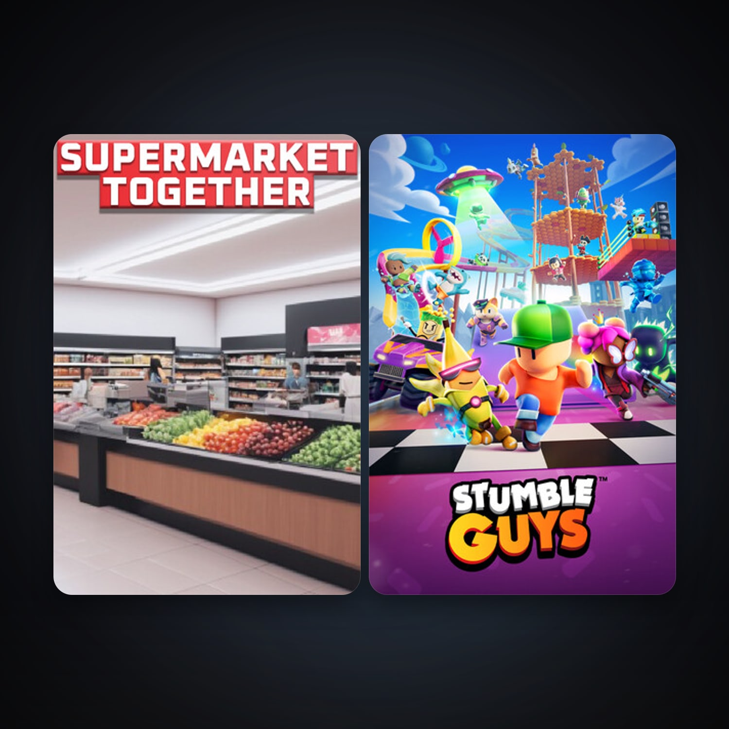 Stumble Guys + Supermarket Together, 5 games, clean — HabibiAccounts