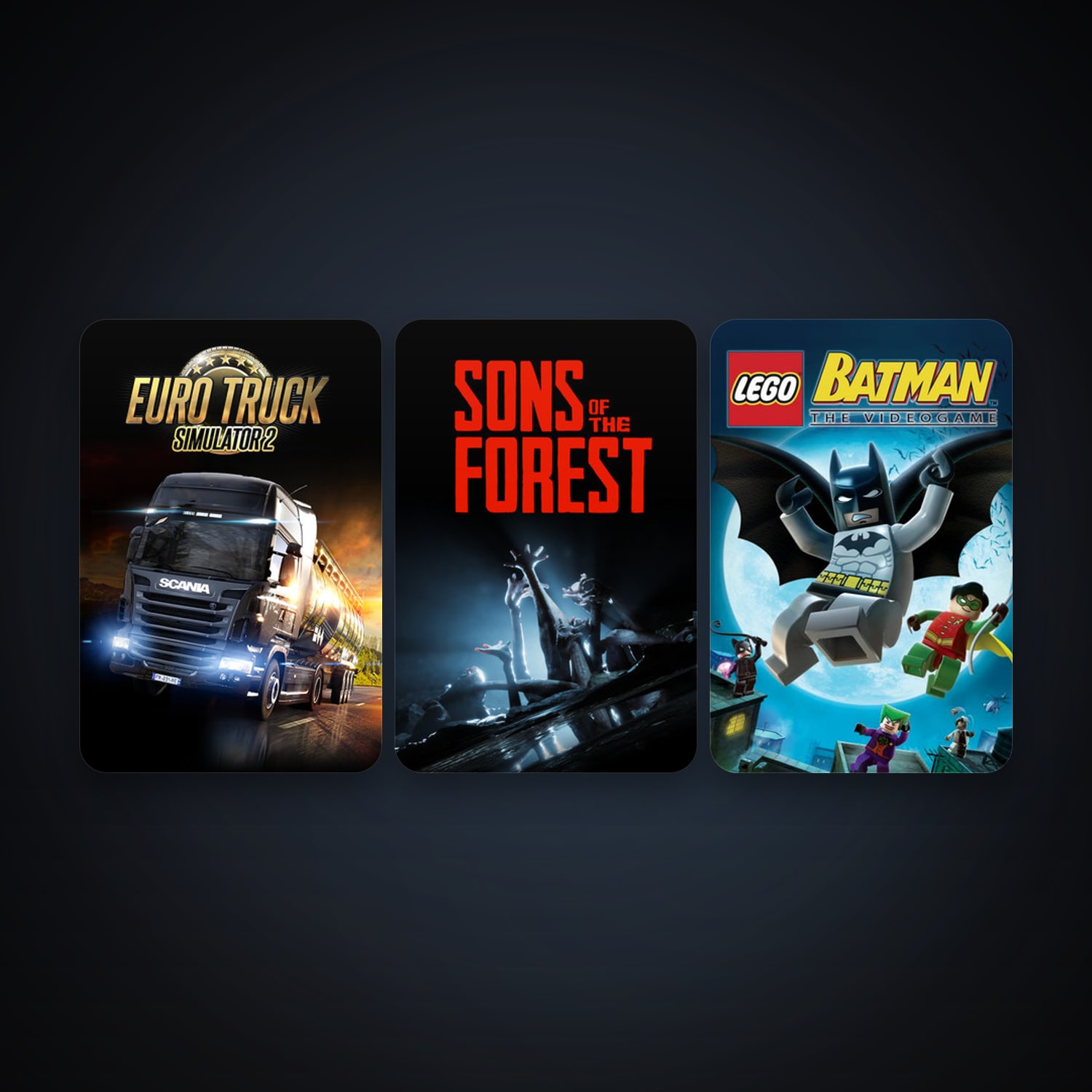 LEGO Batman: The Videogame + Euro Truck Simulator 2, 7 games, clean — HabibiAccounts