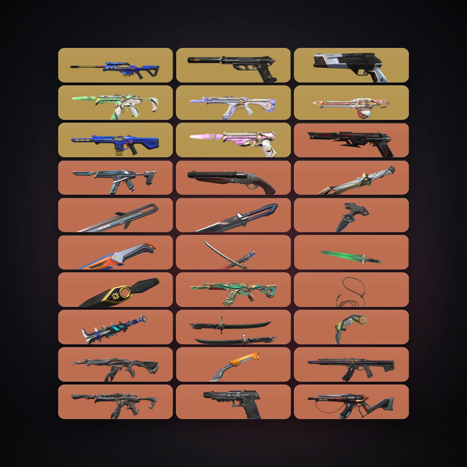 NA Gold 2 locker — 36 knives, 308 skins, lvl 405 — HabibiAccounts