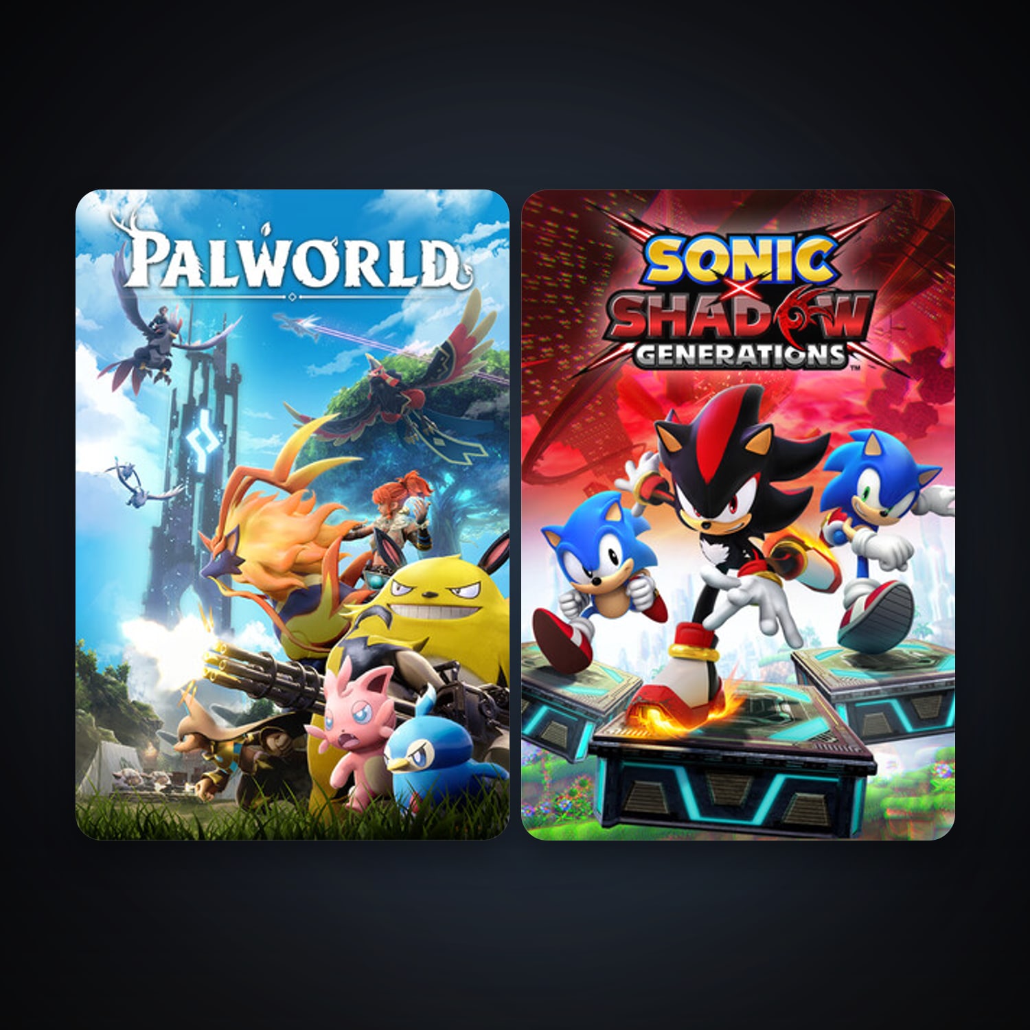 Palworld + SONIC X SHADOW GENERATIONS, 3 games, clean — HabibiAccounts