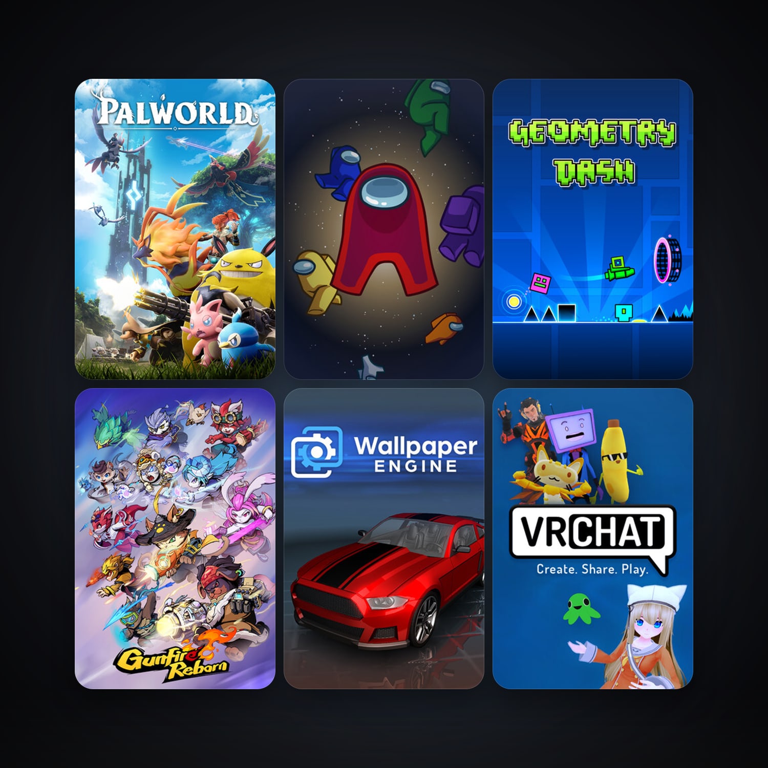 Geometry Dash + Wallpaper Engine, 9 games, clean — HabibiAccounts