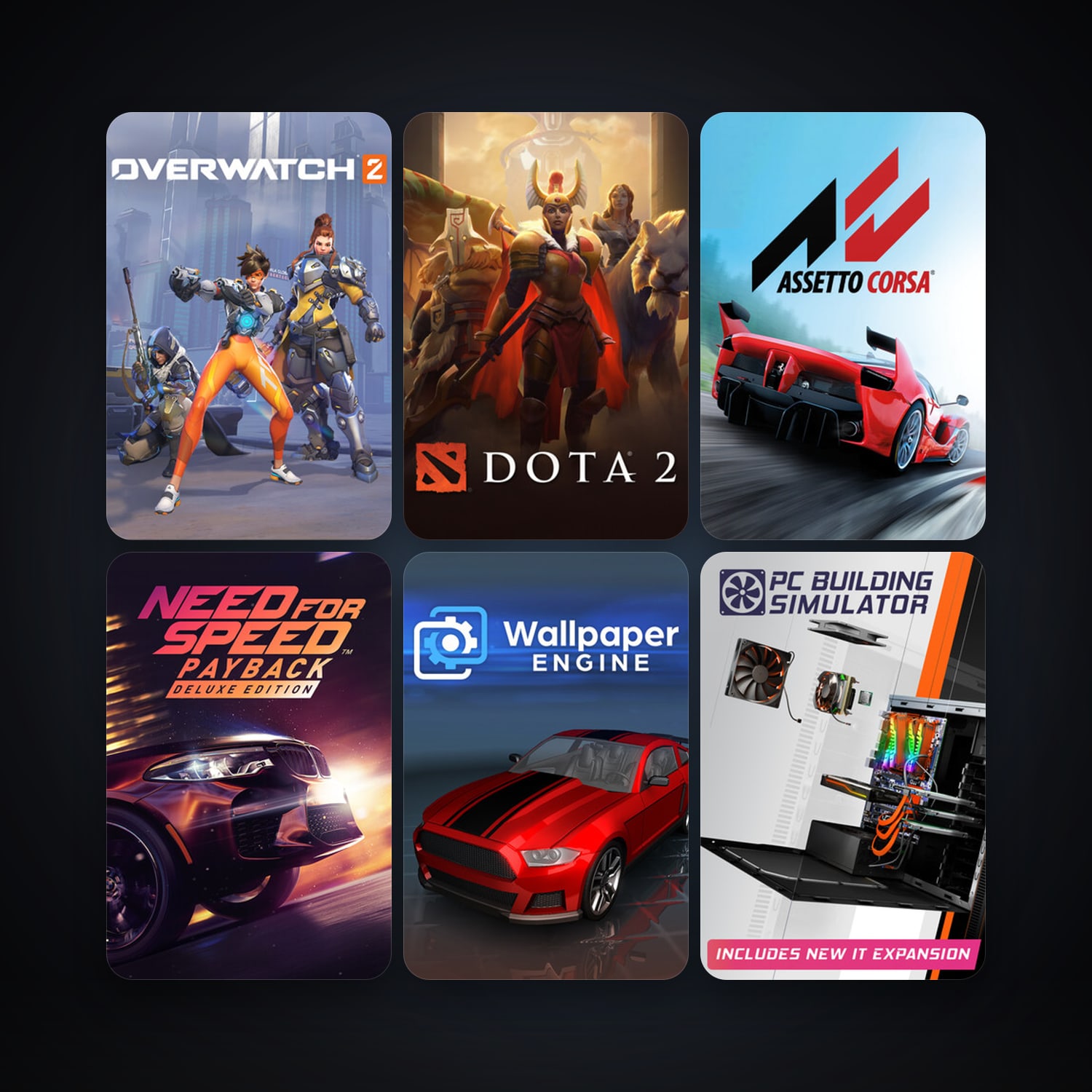 Dota 2 + Assetto Corsa, 26 games, clean — HabibiAccounts