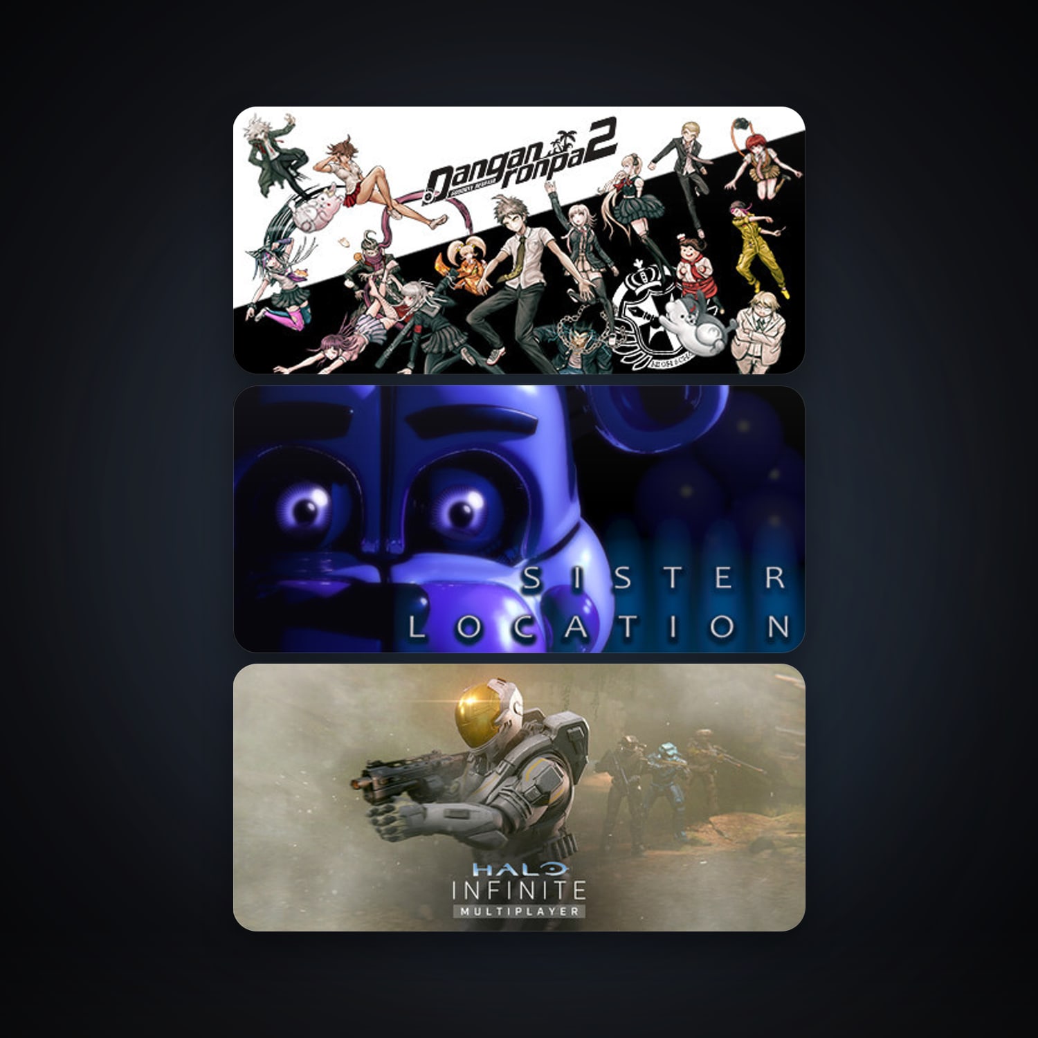 Danganronpa 2: Goodbye Despair + Five Nights at Freddy's: Sister Location, 8 games, clean — HabibiAccounts