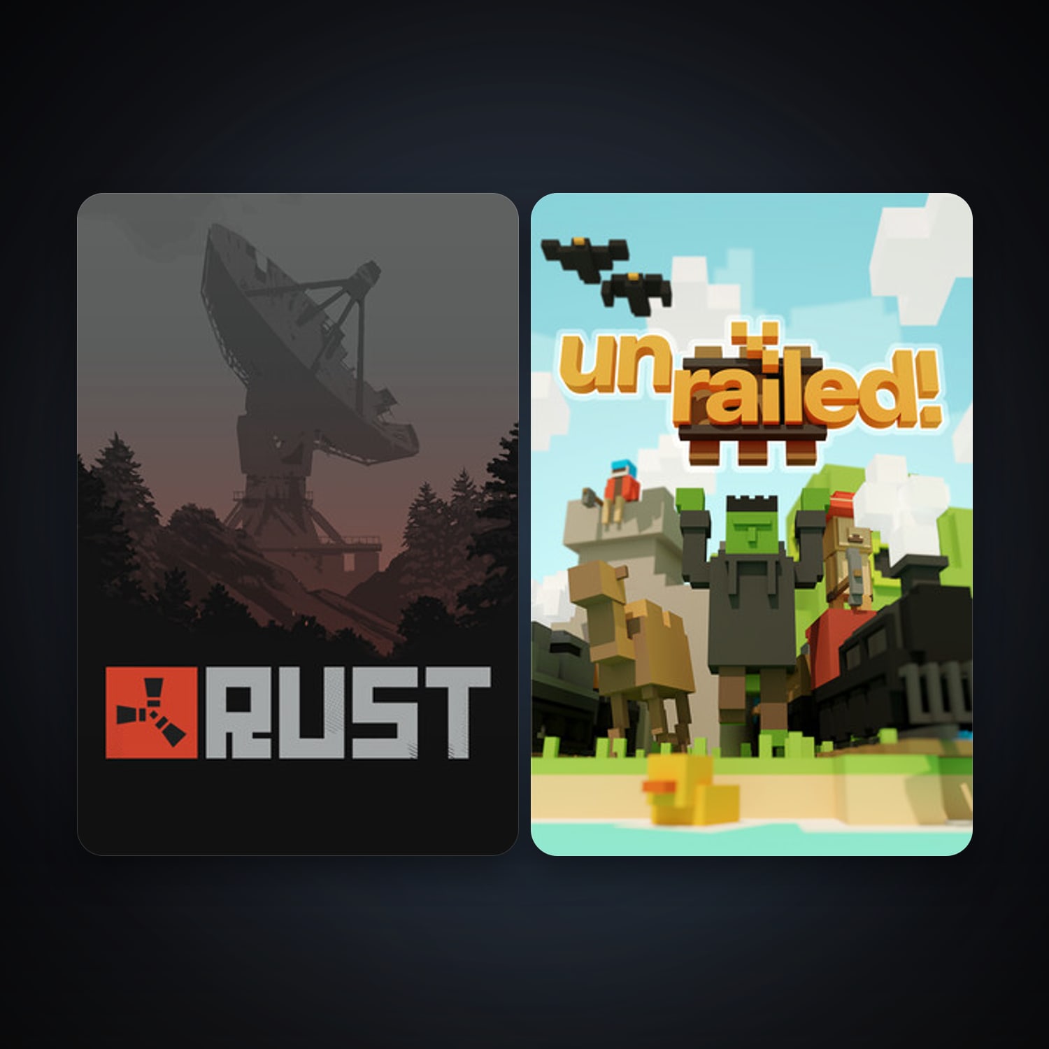 Rust + Unrailed!, 3 games, clean — HabibiAccounts