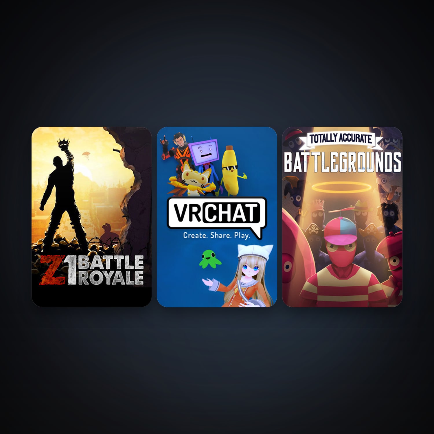 Z1 Battle Royale + VRChat, 9 games, Steam 22, clean — HabibiAccounts