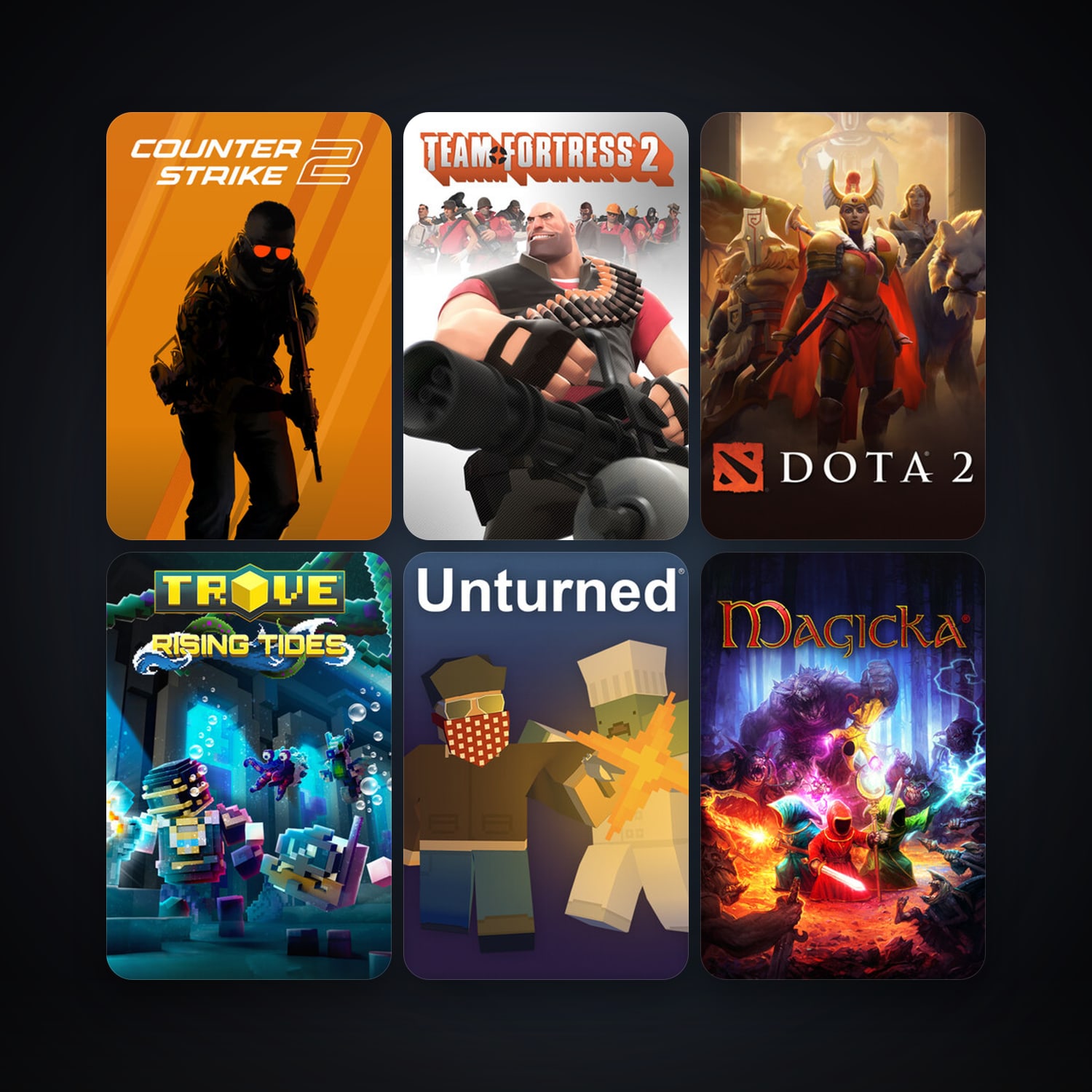 Team Fortress 2 + Dota 2, 19 games, clean — HabibiAccounts