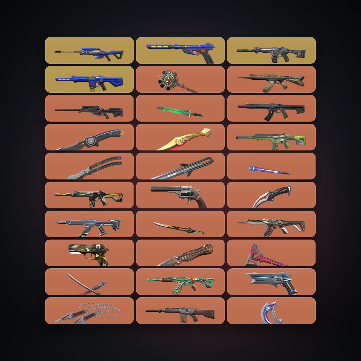 LA Plat 2 locker — 19 knives, 269 skins, lvl 386 — HabibiAccounts