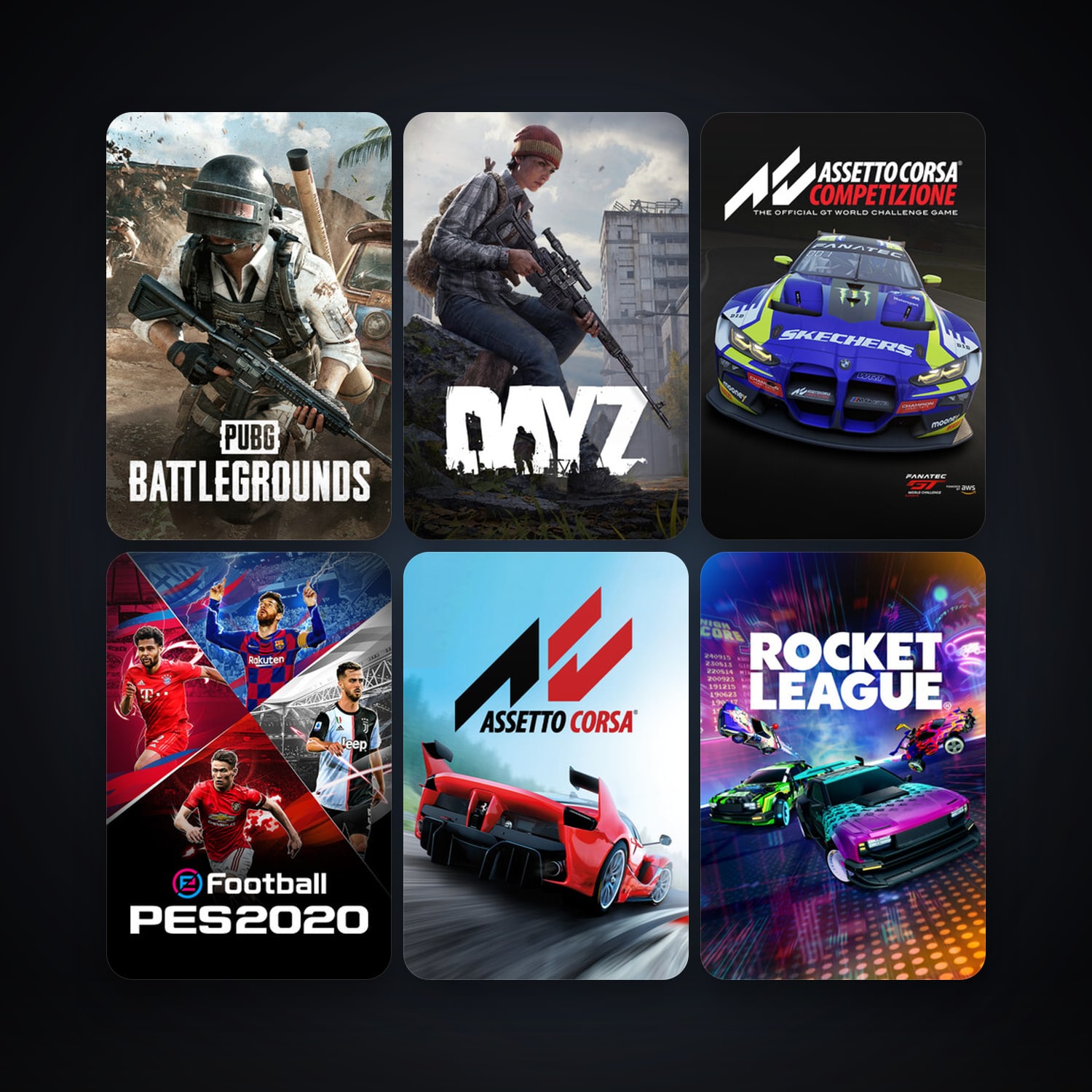 DayZ + Assetto Corsa, 15 games, clean — HabibiAccounts