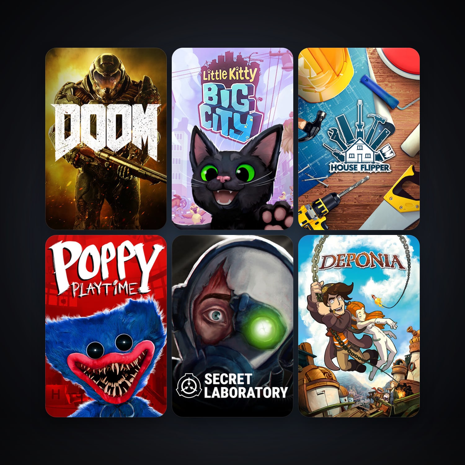 Deponia + DOOM, 34 games, clean — HabibiAccounts
