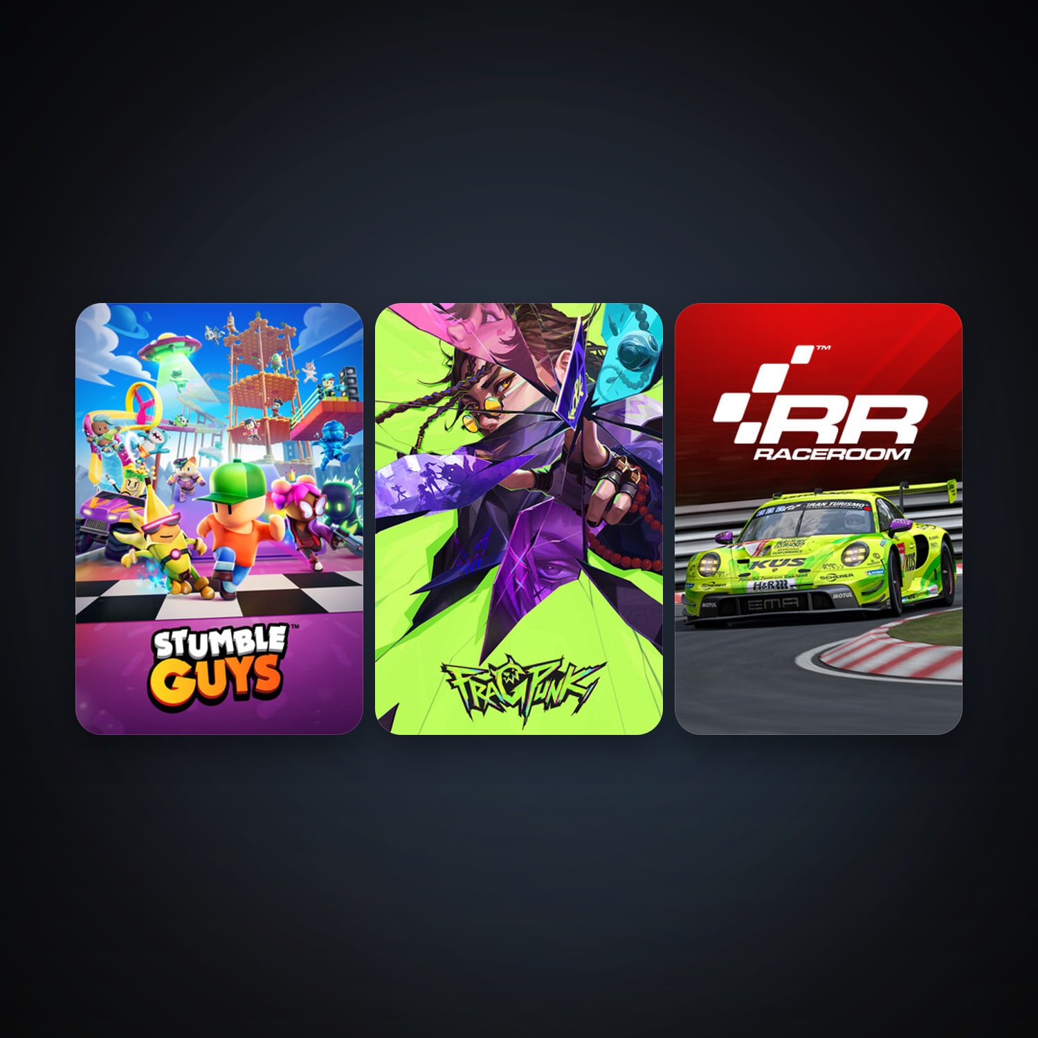 RaceRoom Racing Experience + Stumble Guys, 5 games, clean — HabibiAccounts