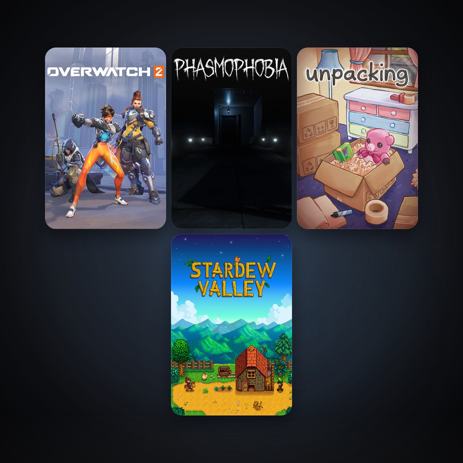Stardew Valley + Phasmophobia, 6 games, clean — HabibiAccounts