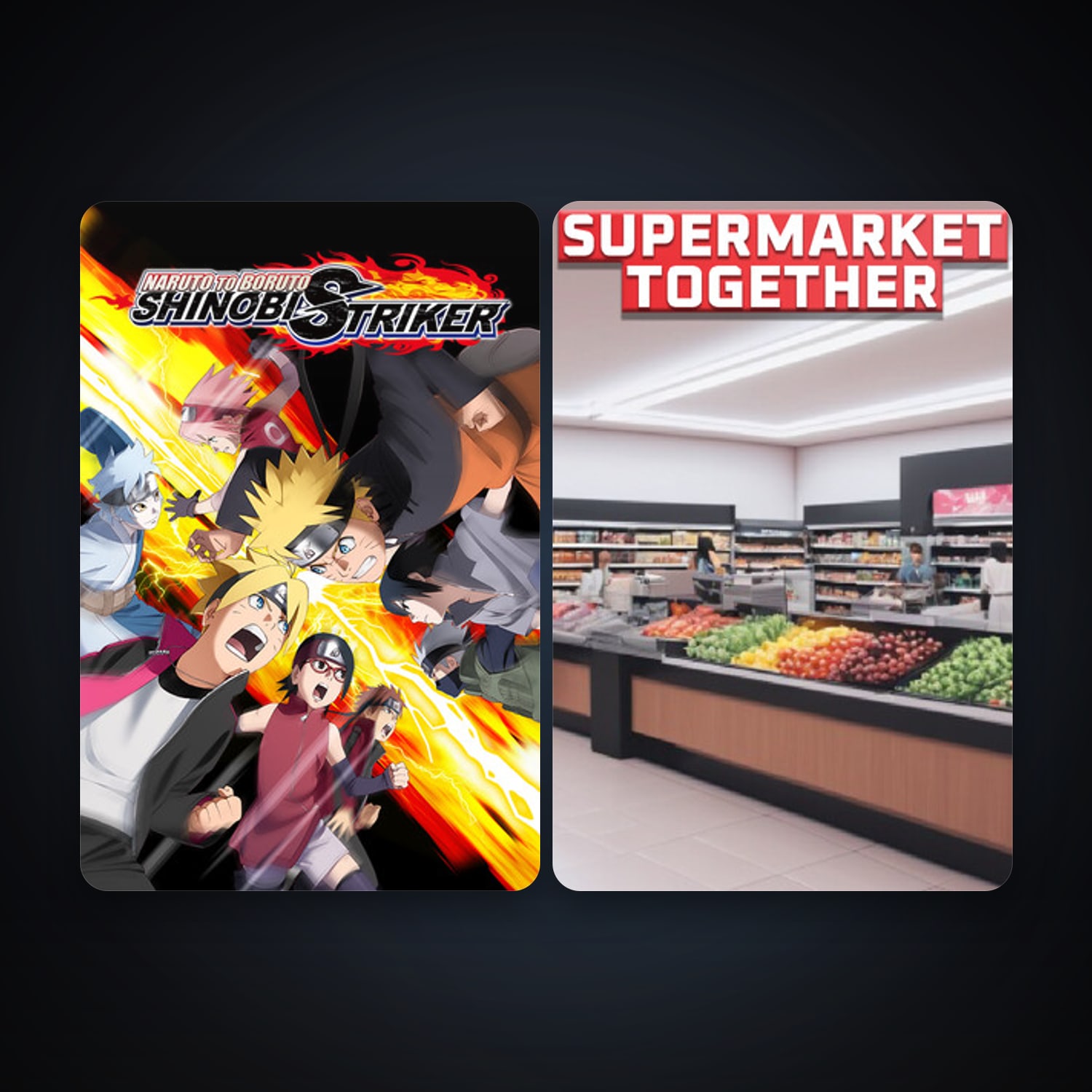 NARUTO TO BORUTO: SHINOBI STRIKER + Supermarket Together, 3 games, clean — HabibiAccounts