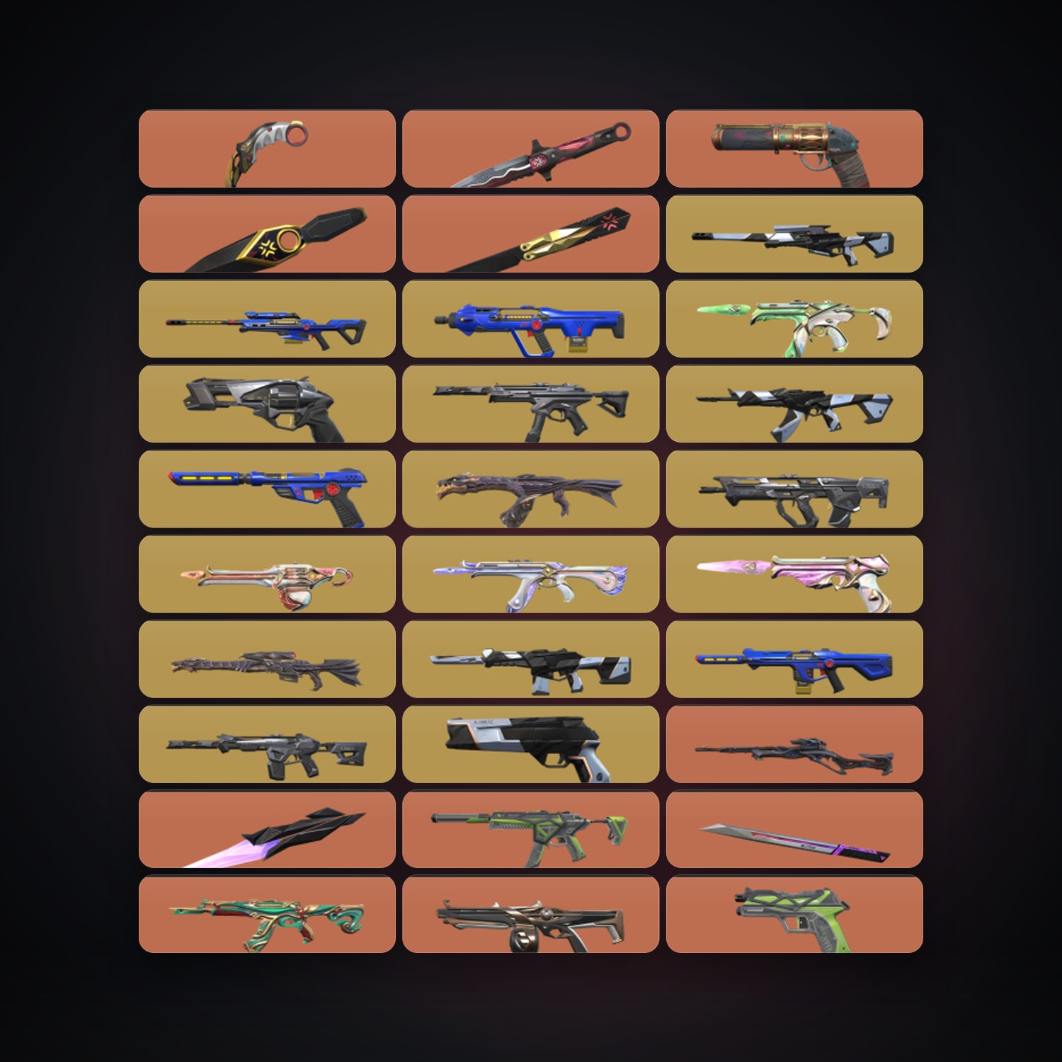 NA Gold 3 locker — 55 knives, 491 skins, lvl 493 — HabibiAccounts