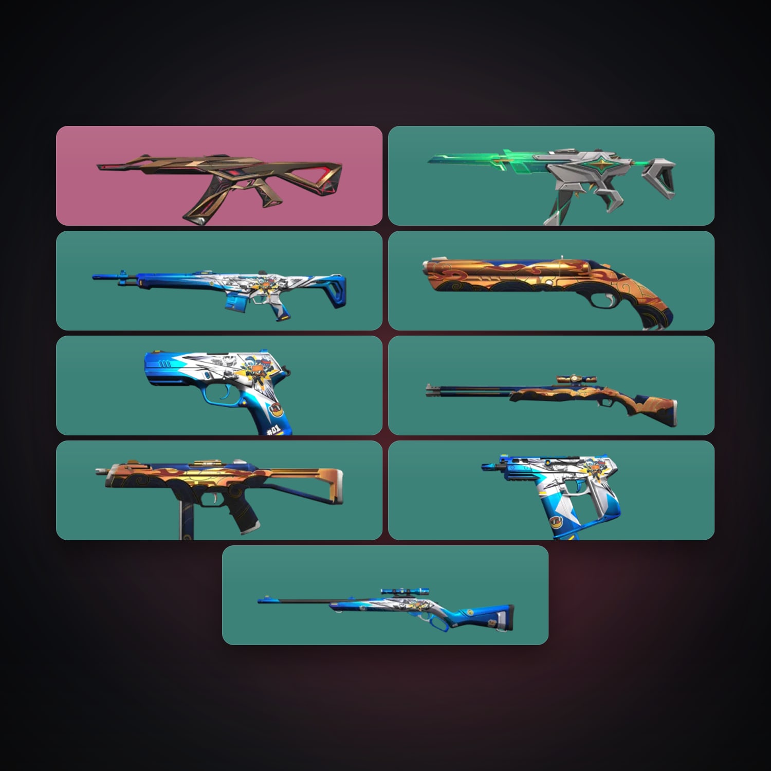 EU Gold 1 locker — 9 skins, lvl 35 — HabibiAccounts