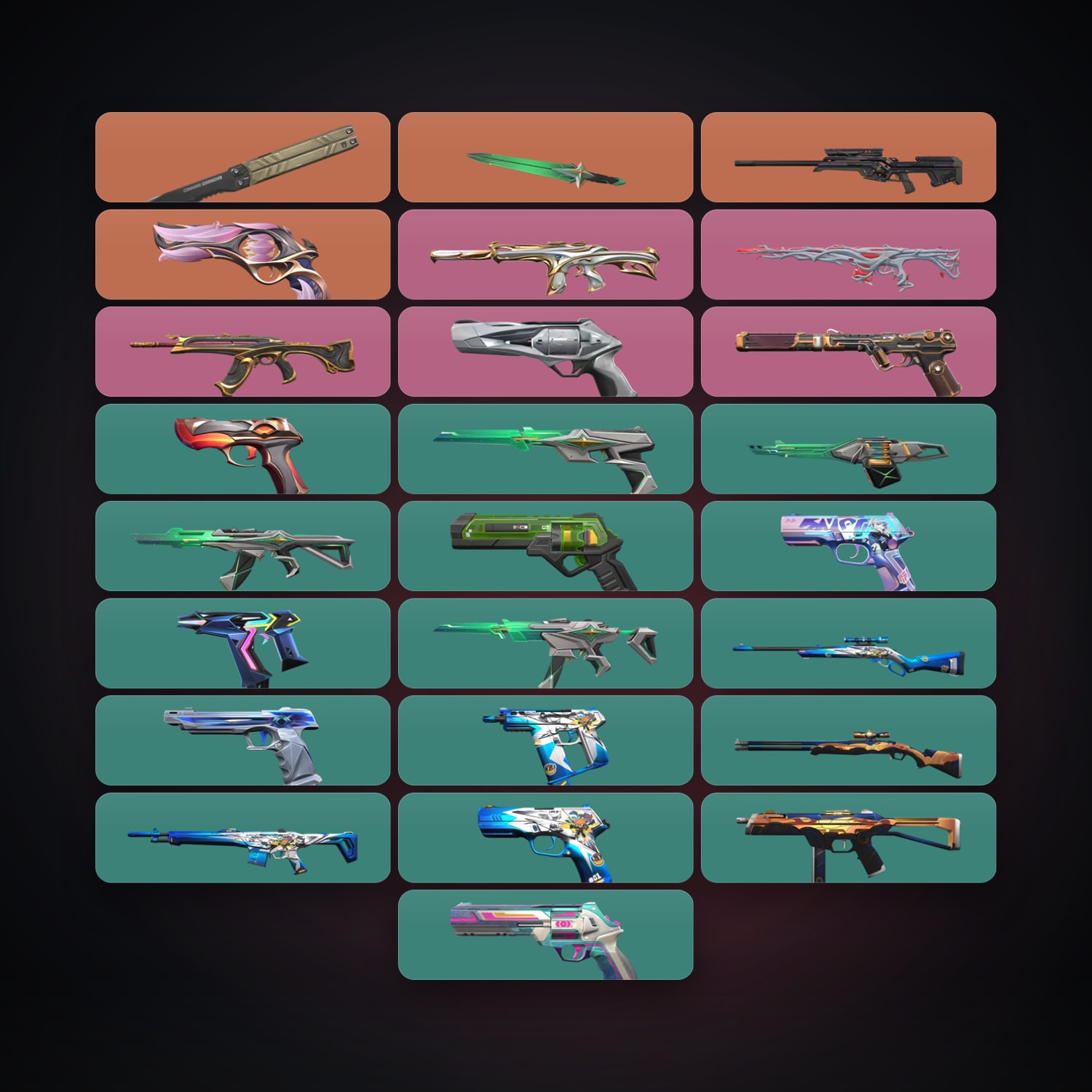 LA Plat 3 locker — 2 knives, 28 skins, lvl 165 — HabibiAccounts