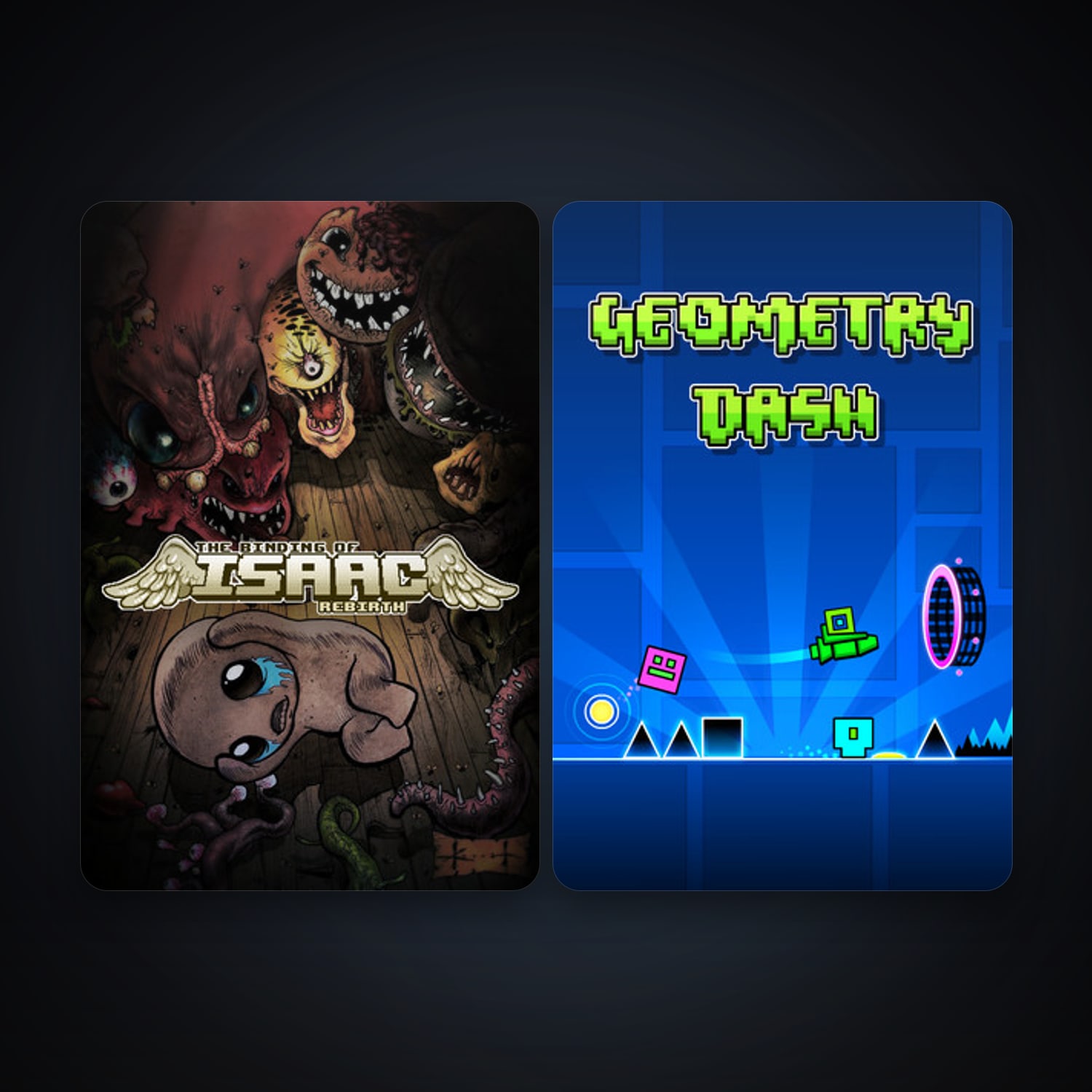The Binding of Isaac: Rebirth + Geometry Dash, 5 games, clean — HabibiAccounts