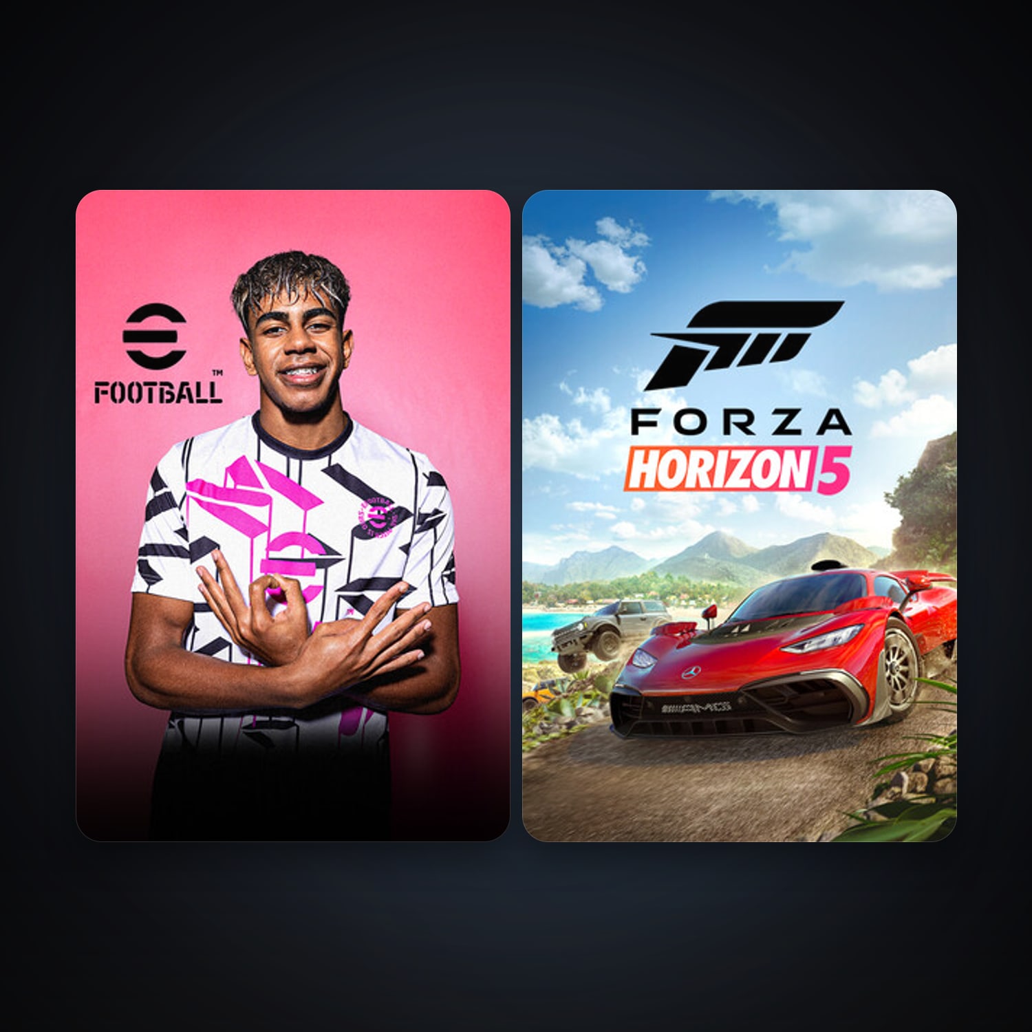 Forza Horizon 5 + eFootball 2024, 3 games, clean — HabibiAccounts