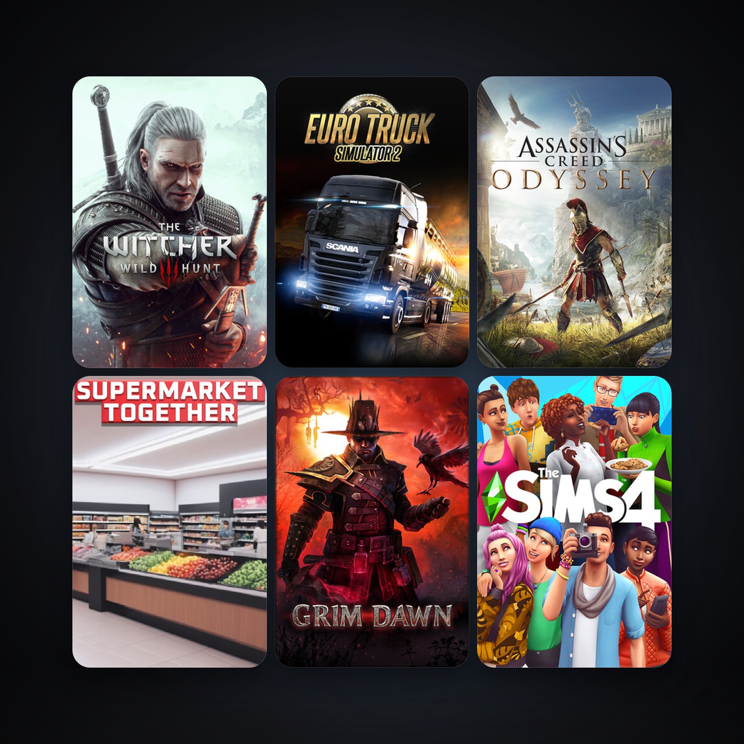 Grim Dawn + Euro Truck Simulator 2, 18 games, clean — HabibiAccounts