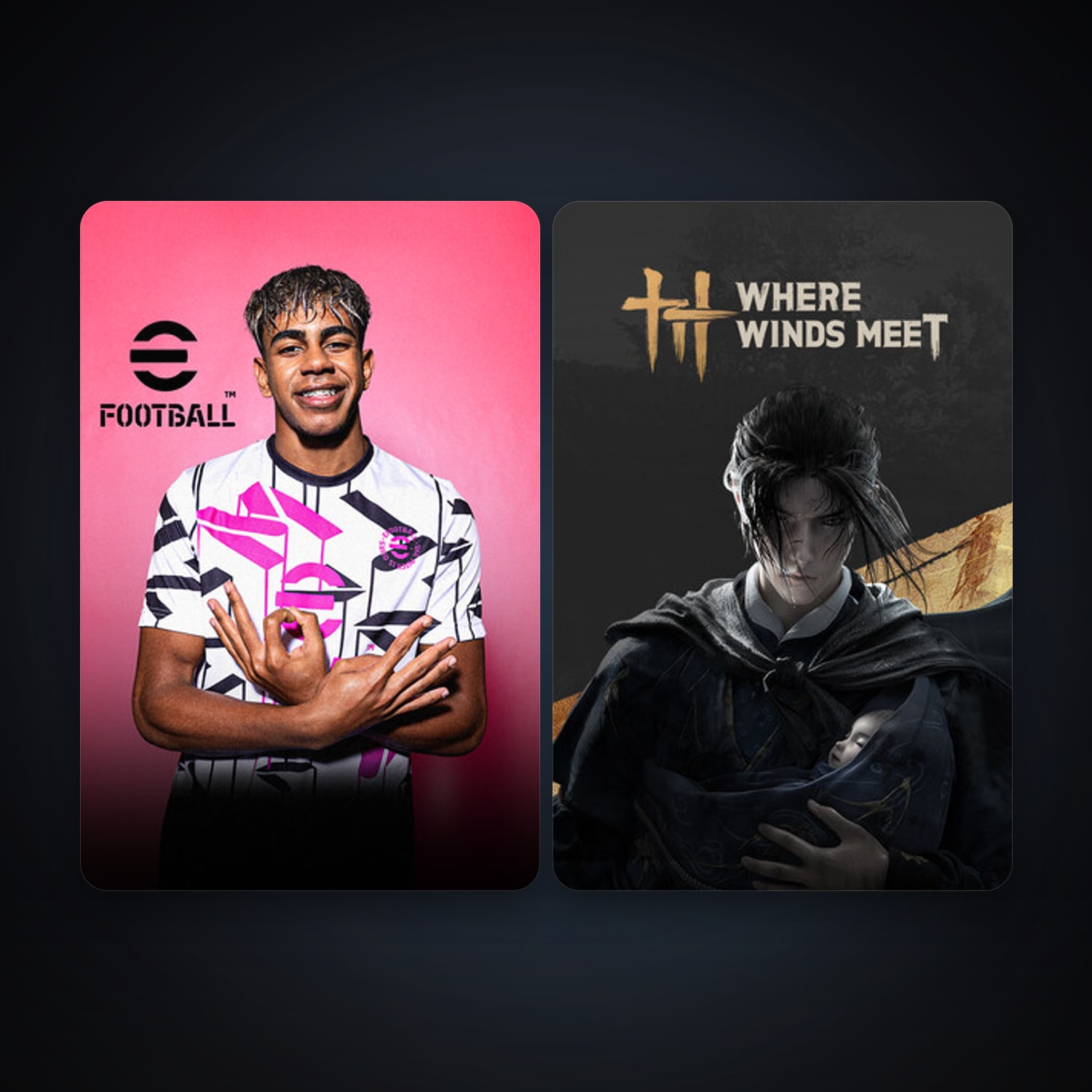 eFootball 2024 + Where Winds Meet, 4 games, clean — HabibiAccounts