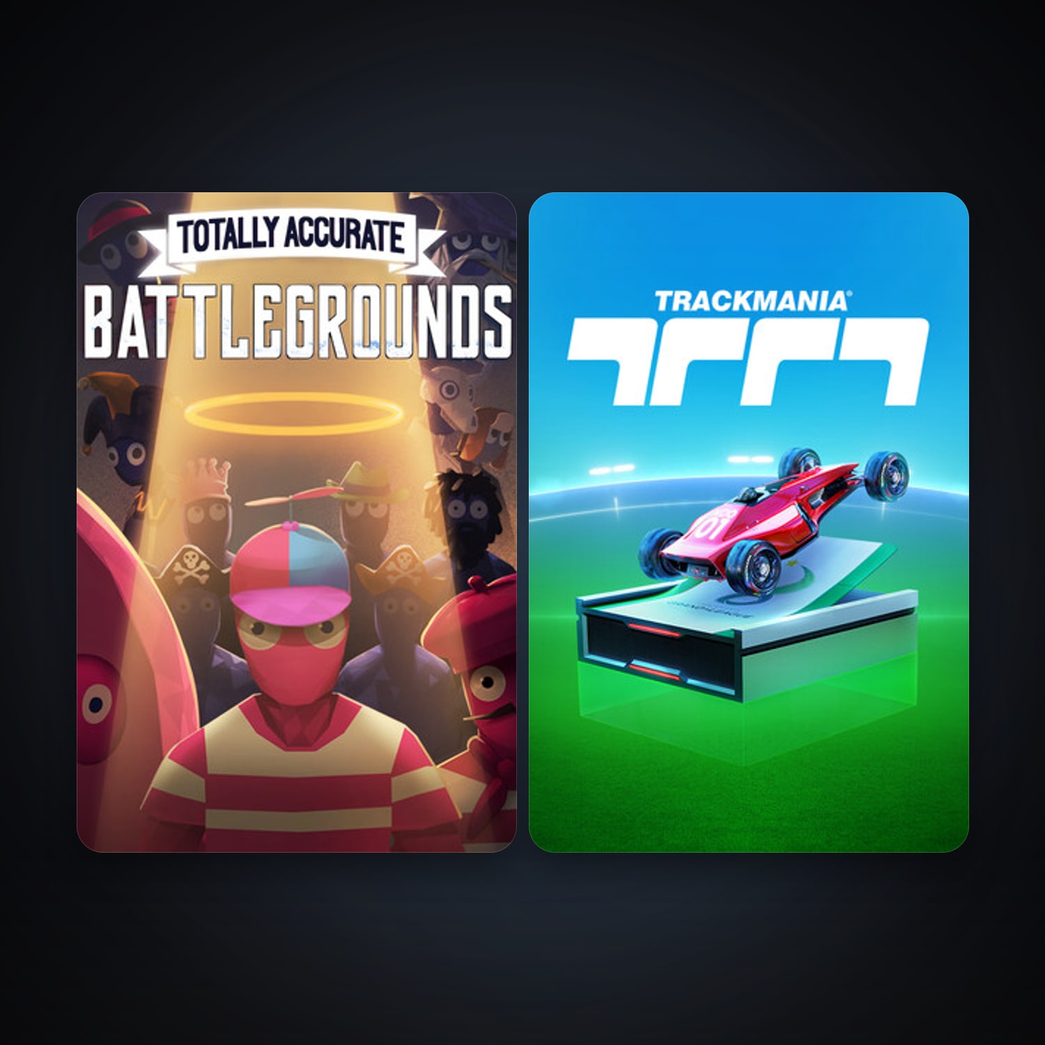 Totally Accurate Battlegrounds + Trackmania, 2 games, clean — HabibiAccounts