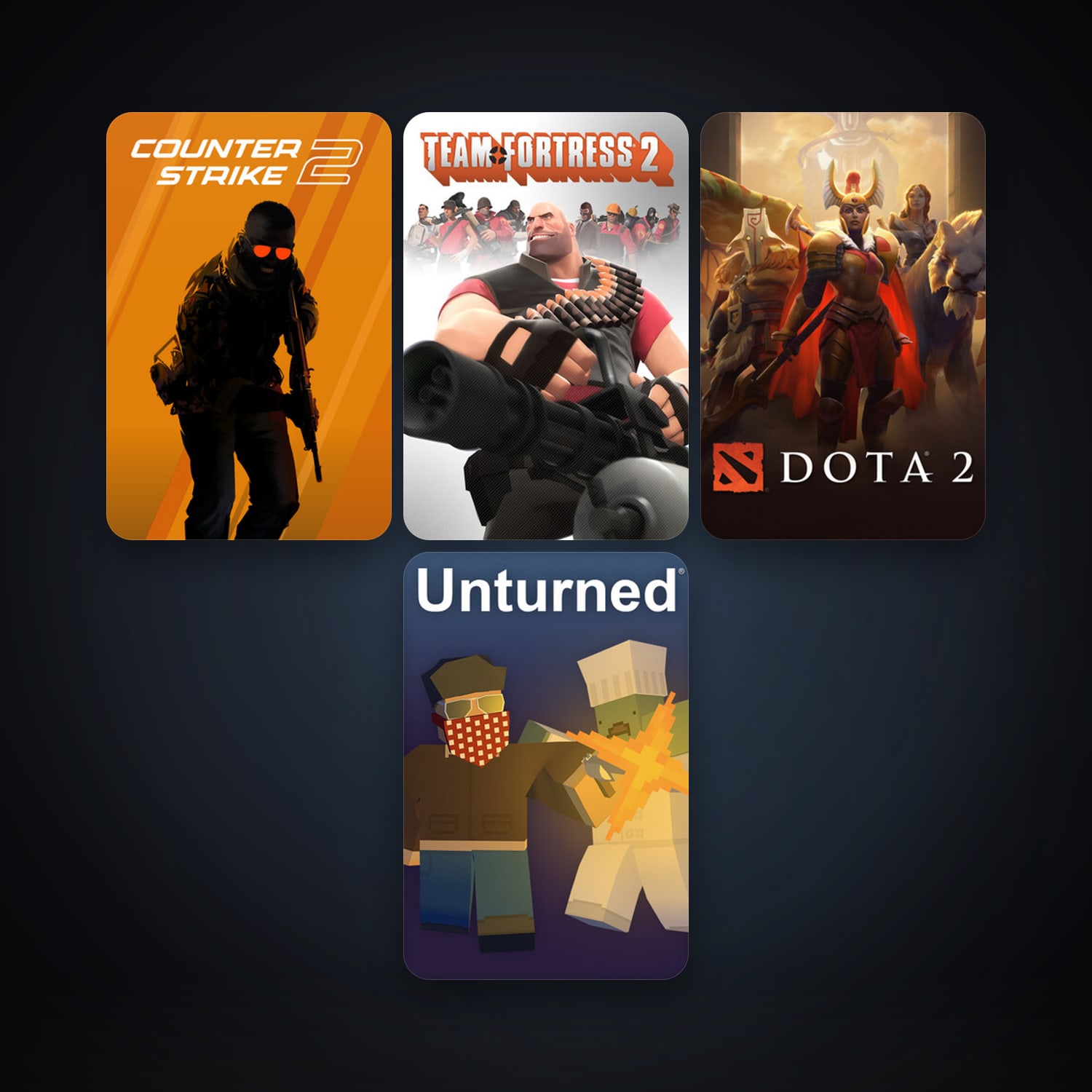 Team Fortress 2 + Dota 2, 5 games, clean — HabibiAccounts