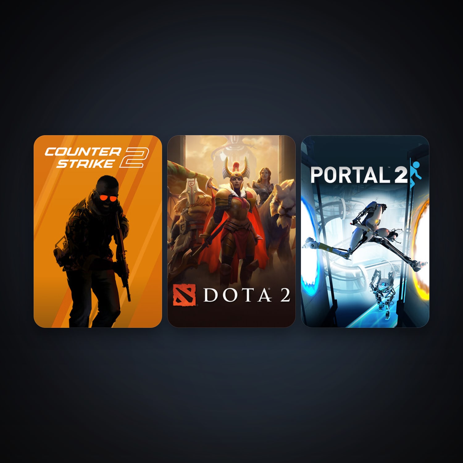 Dota 2 + Portal 2, 5 games, Steam 15, clean — HabibiAccounts