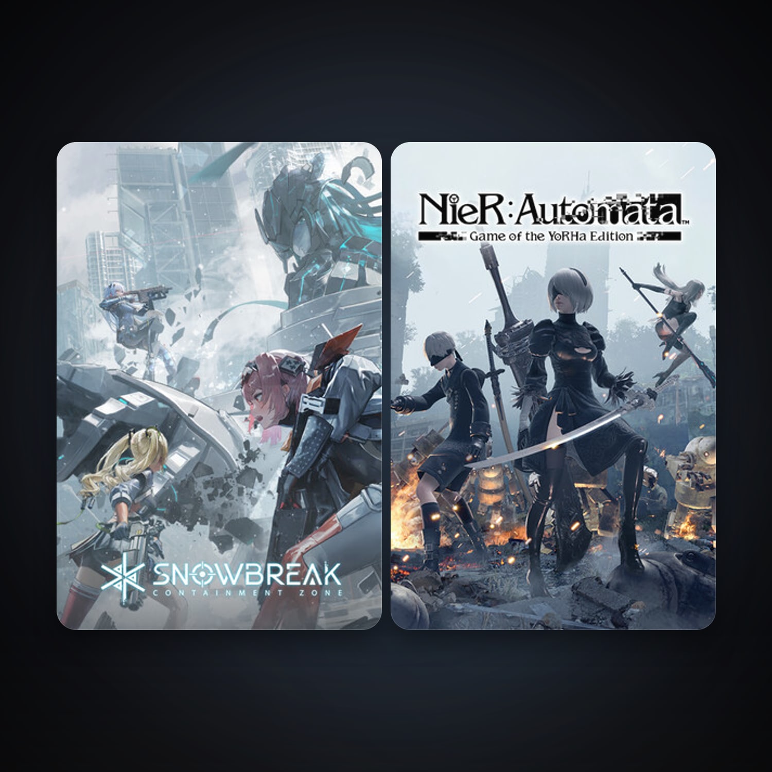 NieR:Automata + Snowbreak: Containment Zone, 6 games, clean — HabibiAccounts