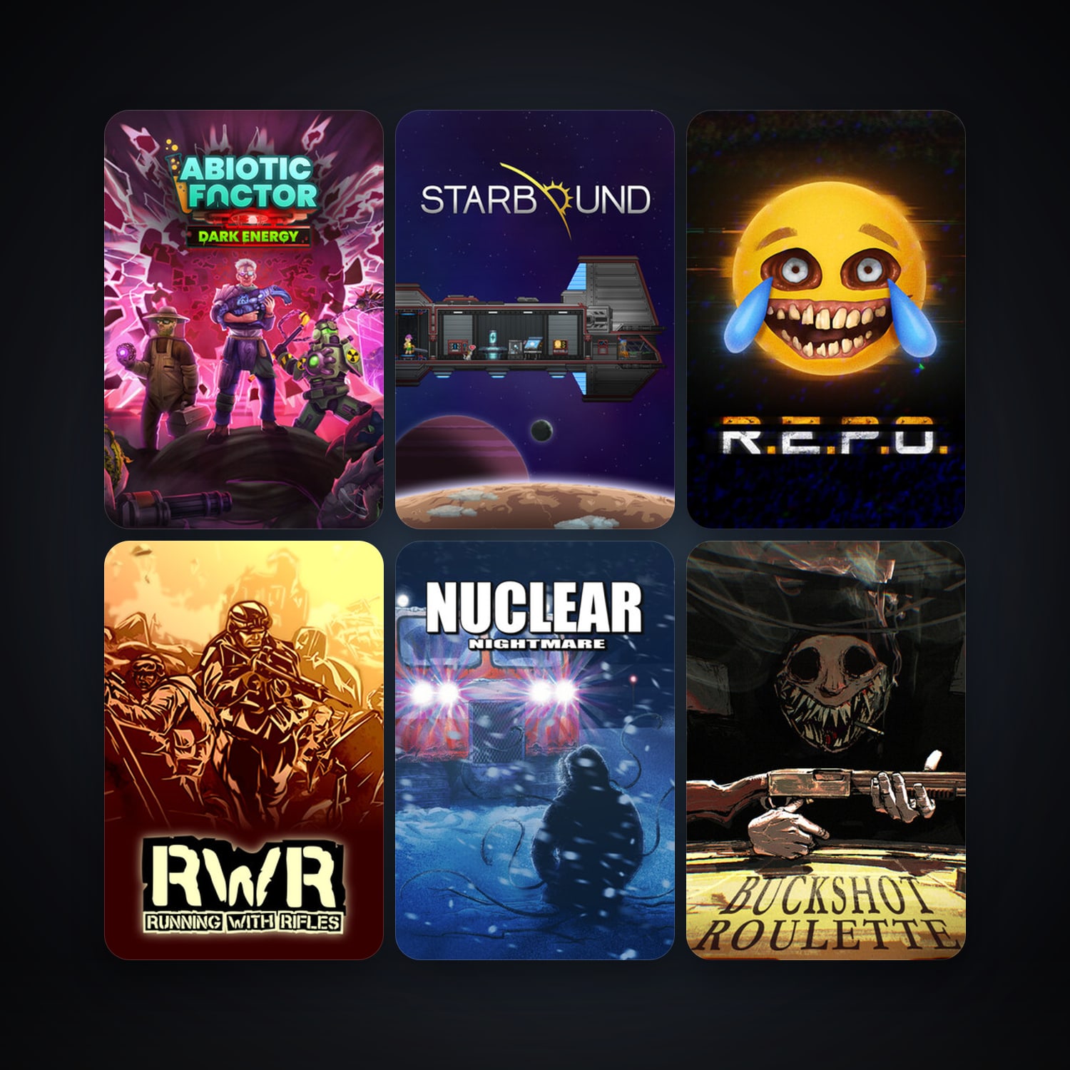 Starbound + RUNNING WITH RIFLES, 16 games, clean — HabibiAccounts