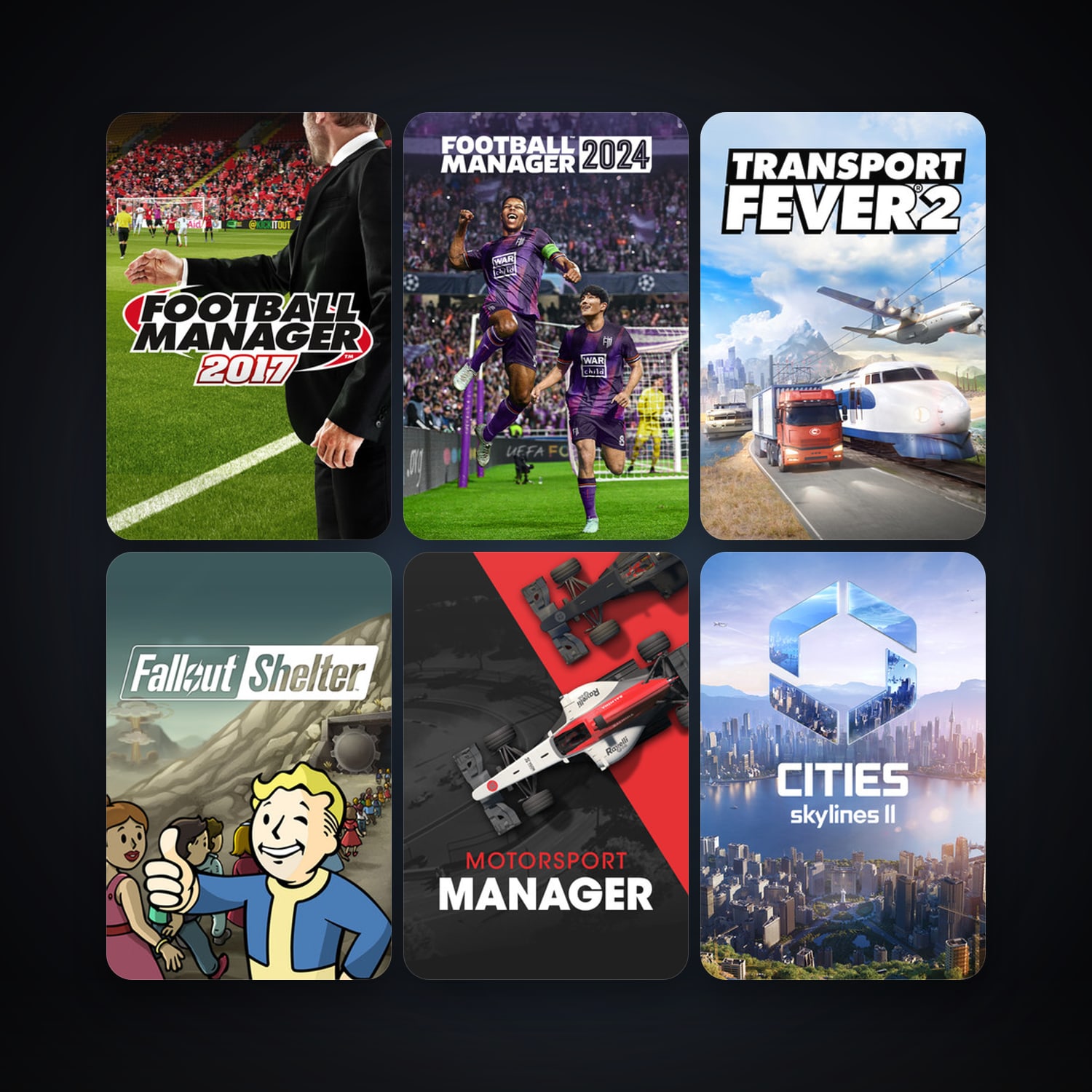 Motorsport Manager + Football Manager 2017, 17 games, clean — HabibiAccounts