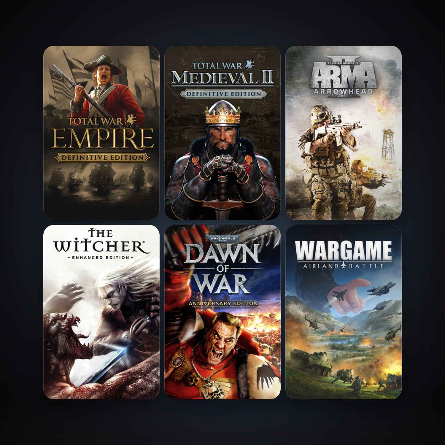 Warhammer 40,000: Dawn of War - Game of the Year Edition + Medieval II: Total War, 63 games, Steam 10, clean — HabibiAccounts
